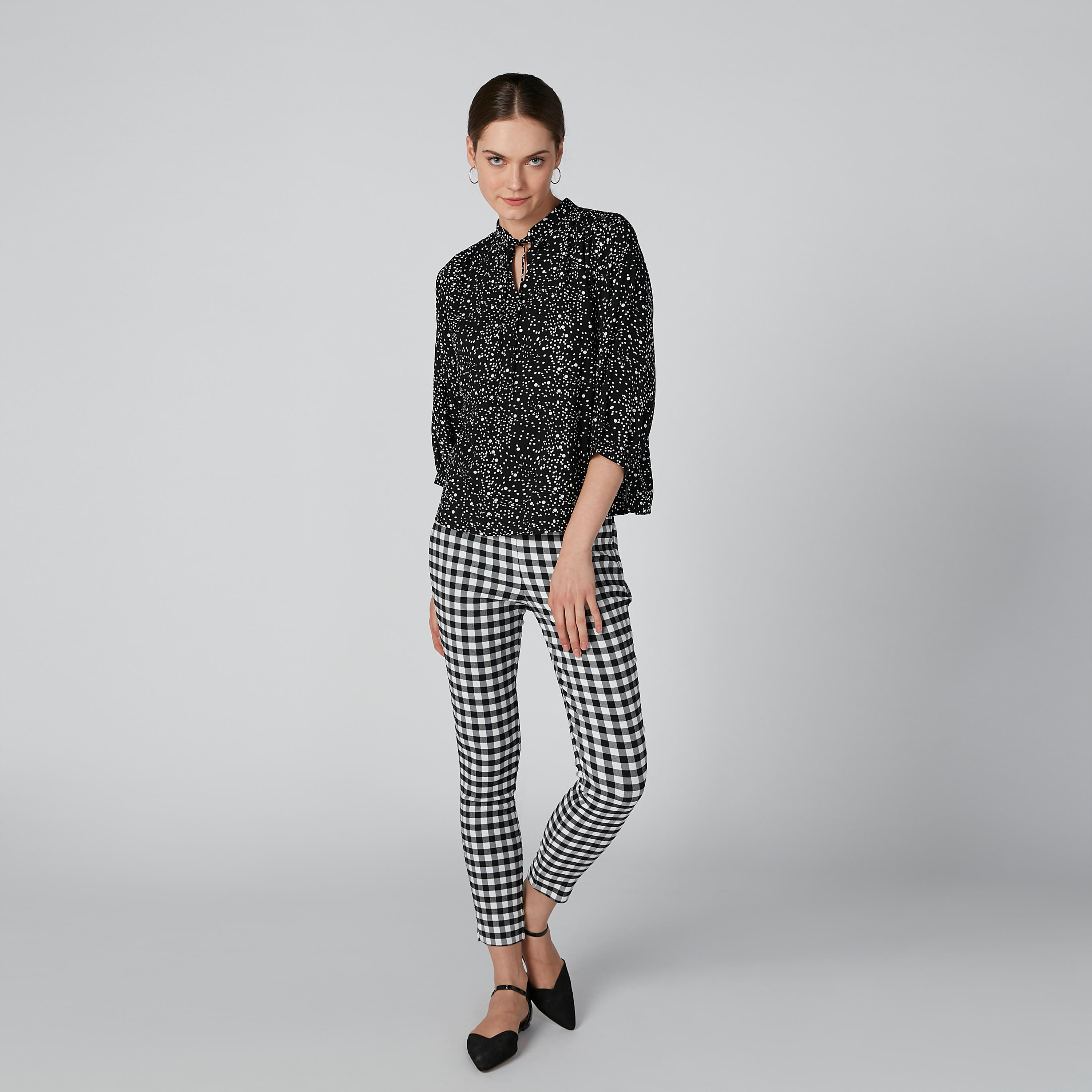Printed Top with Mandarin Collar and Tie Ups-women-clothing-shirtsandblouses-blouses-image-5