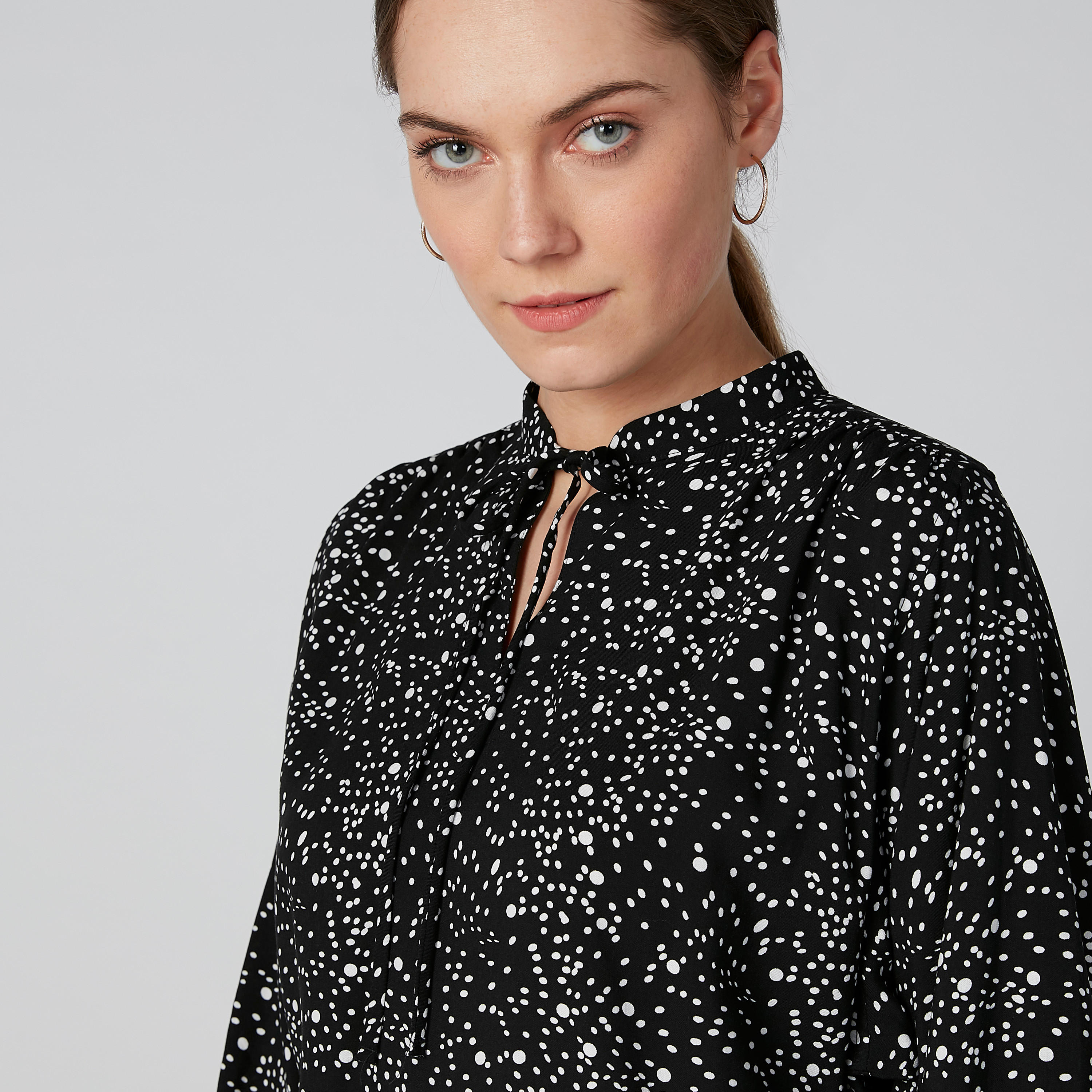 Printed Top with Mandarin Collar and Tie Ups-women-clothing-shirtsandblouses-blouses-image-4