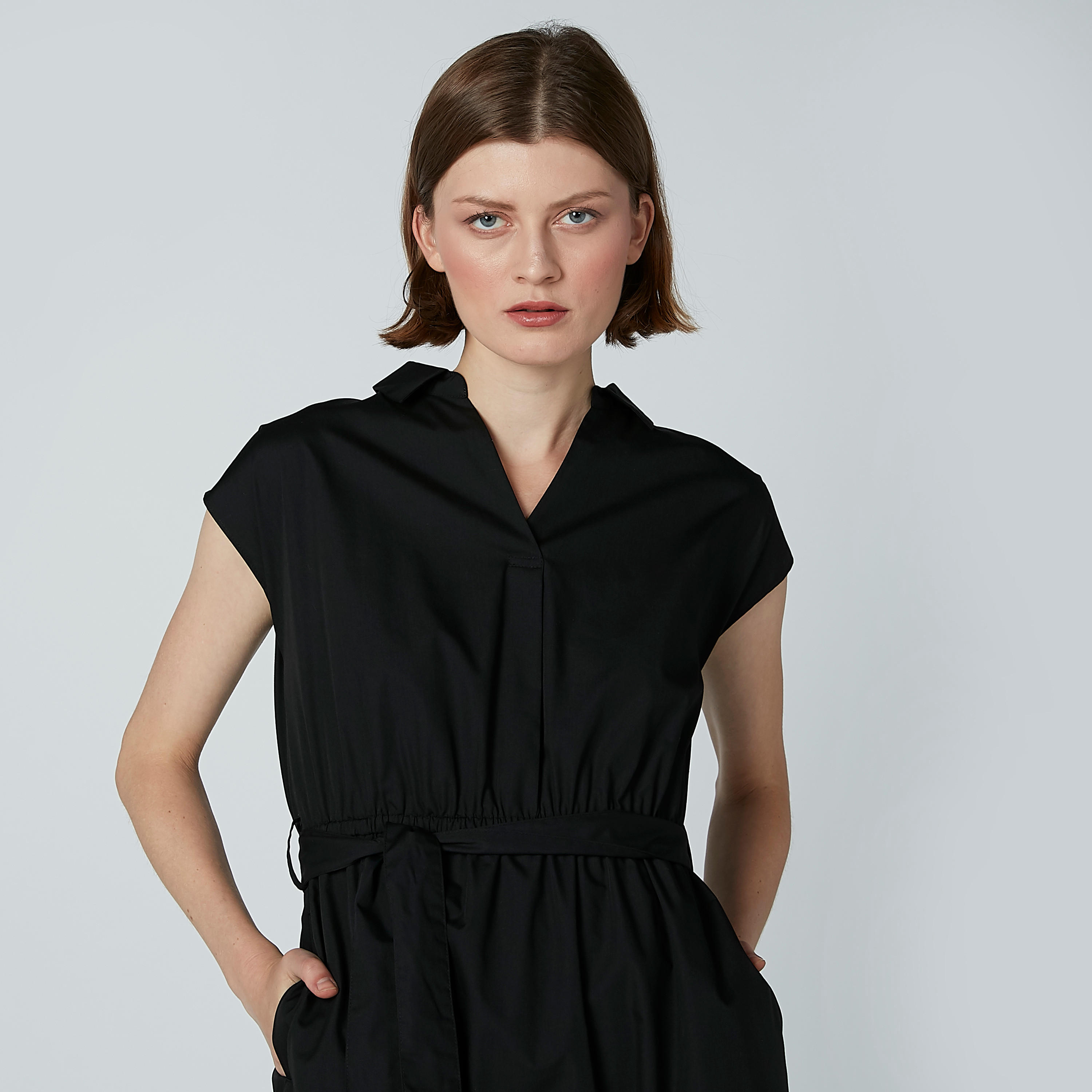 تونيك سادة بأكمام كاب وجيوب وأربطة-women-clothing-shirtsandblouses-blouses-image-2