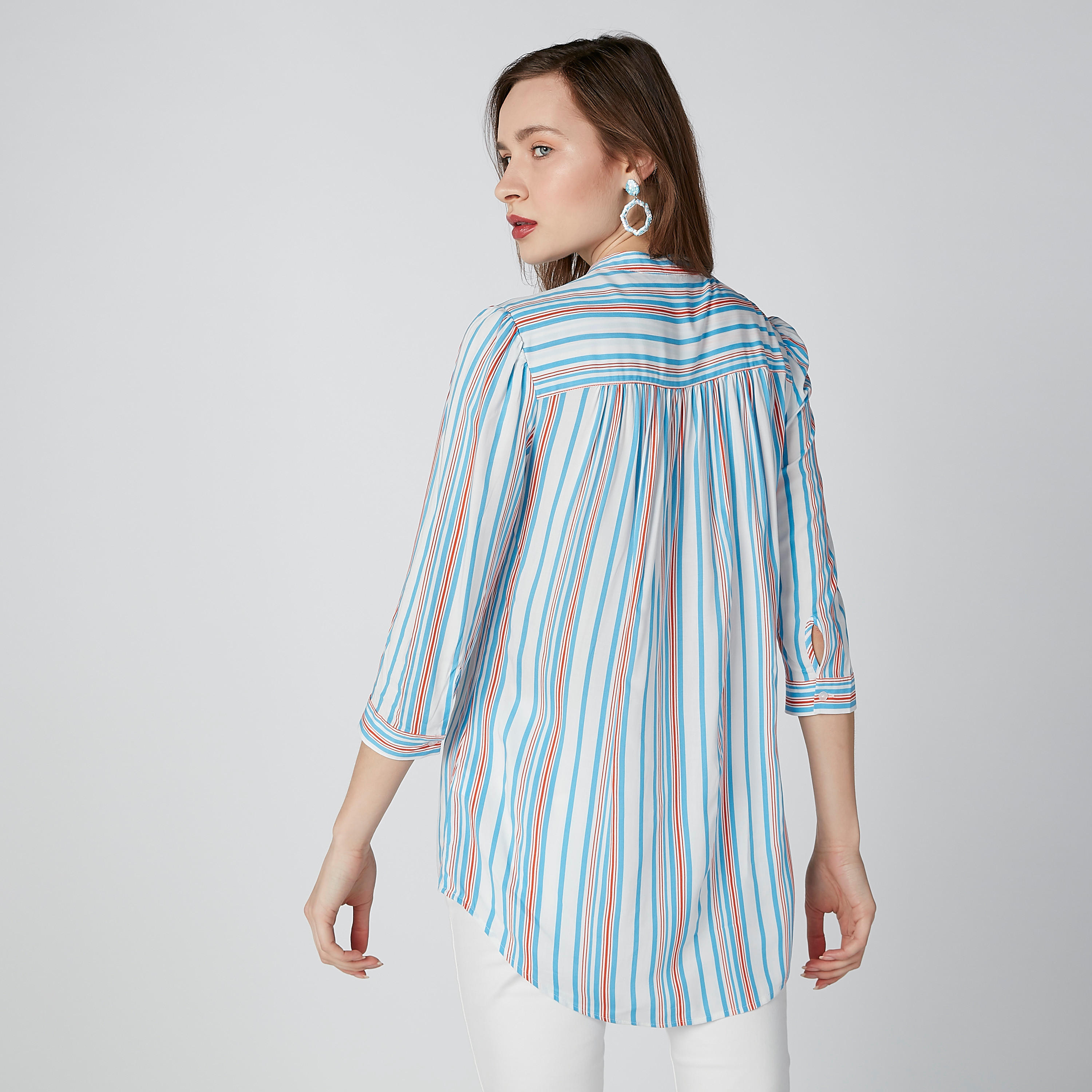 قميص مقلّم بياقة ماندارين-women-clothing-shirtsandblouses-shirts-image-4