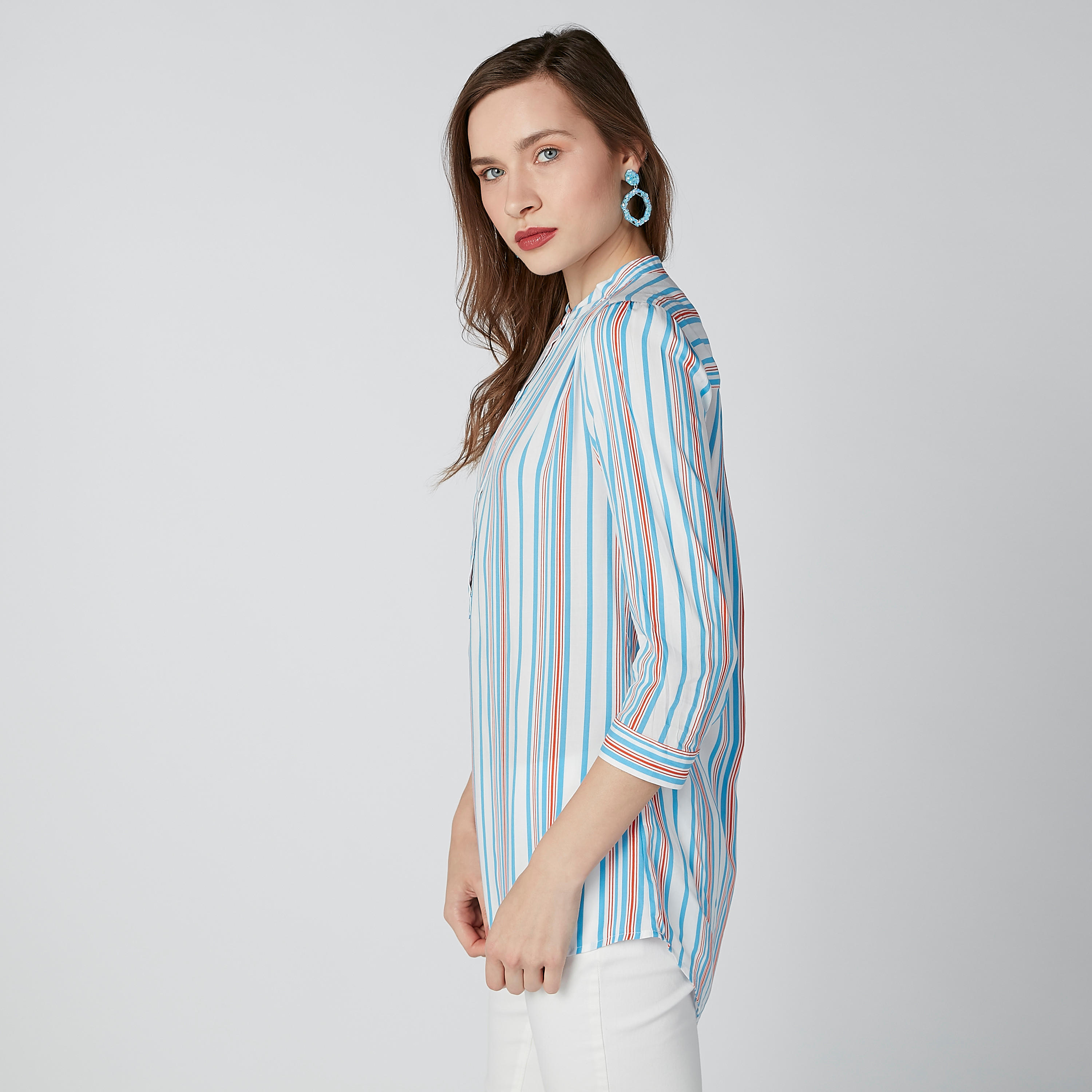 قميص مقلّم بياقة ماندارين-women-clothing-shirtsandblouses-shirts-image-5