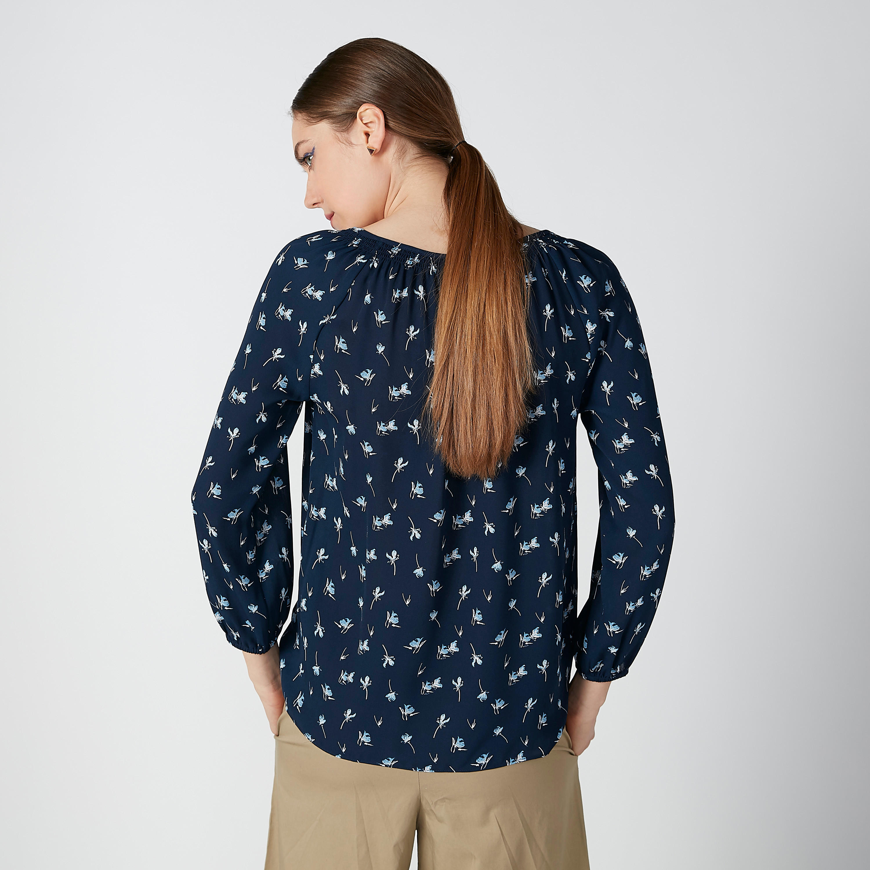 بلوزة بأكمام 3/4 وطبعات زهرية-women-clothing-shirtsandblouses-blouses-image-3