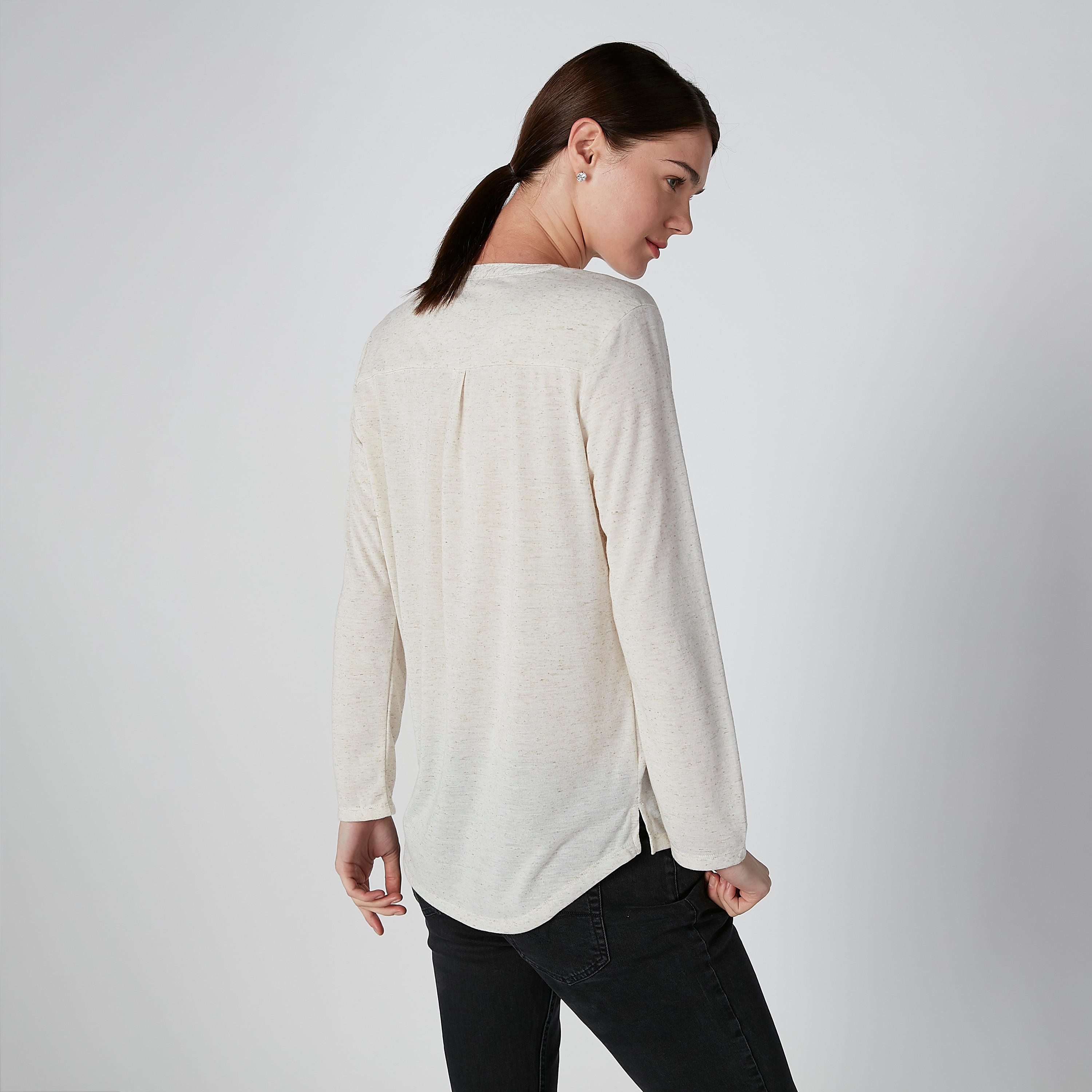 بلوزة بياقة هينلي وأكمام طويلة-women-clothing-shirtsandblouses-blouses-image-2