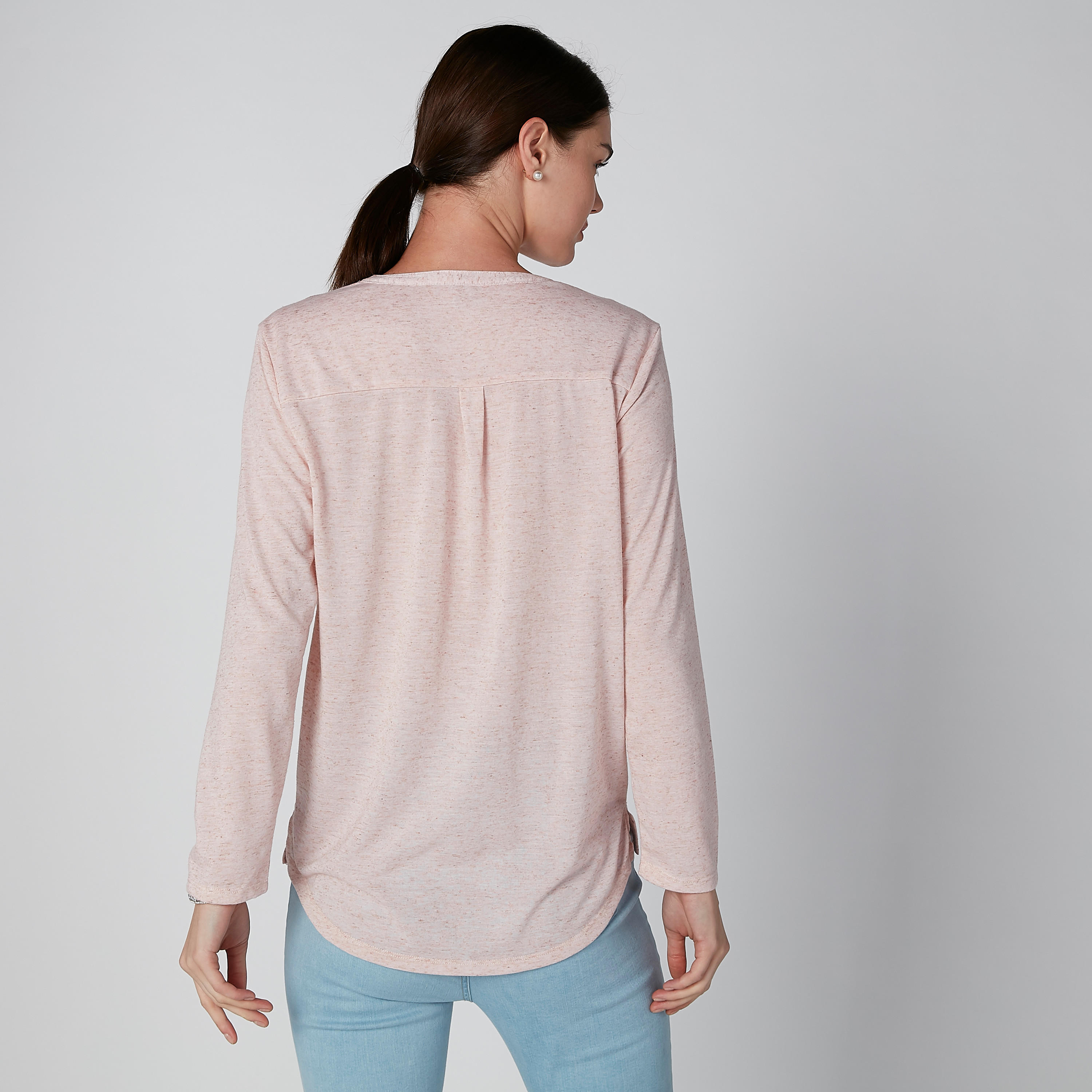 بلوزة بياقة هينلي وأكمام طويلة-women-clothing-shirtsandblouses-blouses-image-2