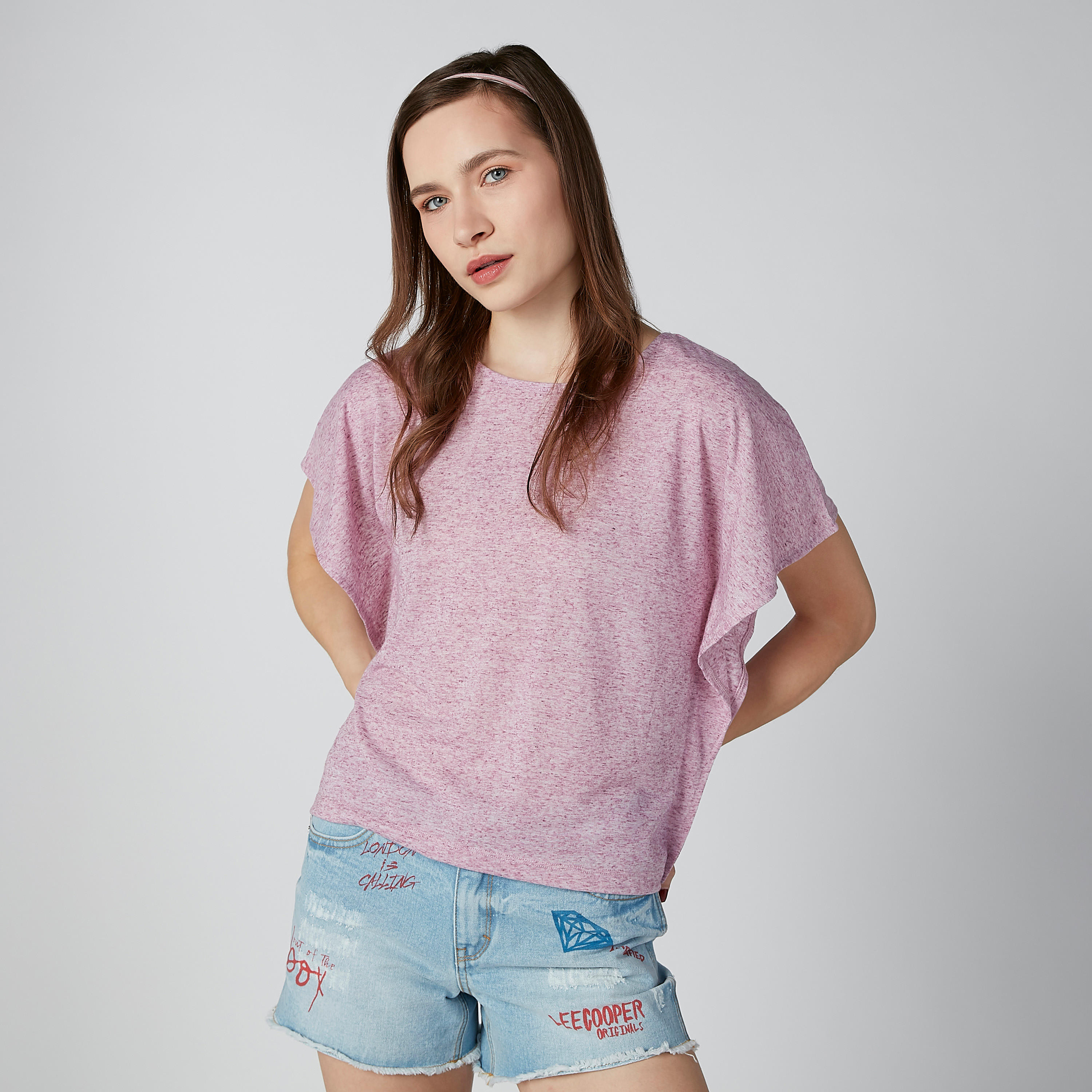 Basic Top with Round Neck and Flared Sleeves-women-clothing-tshirts-image-1