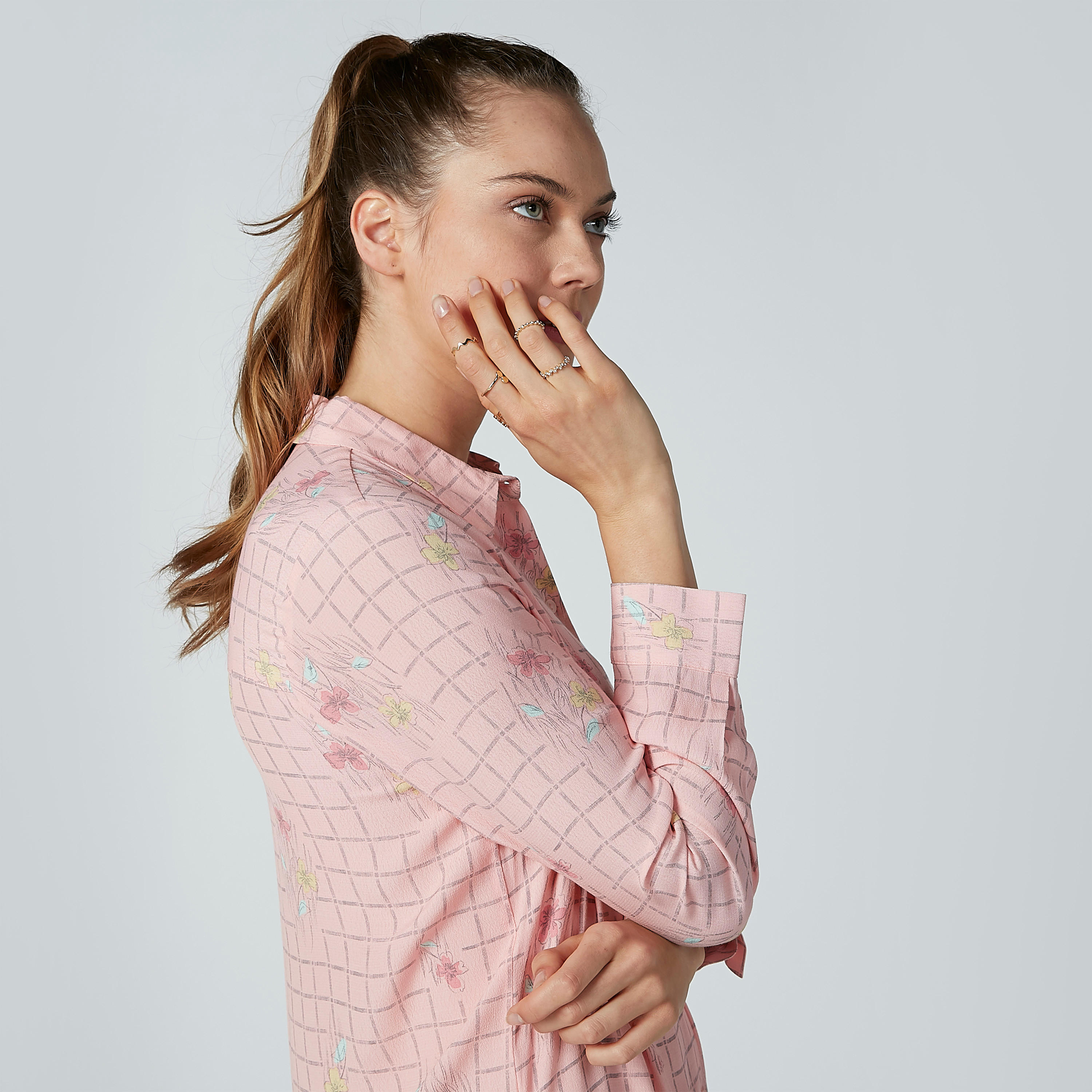 فستان قميص كاروهات متوسط الطول بأكمام طويلة-women-clothing-dresses-image-2