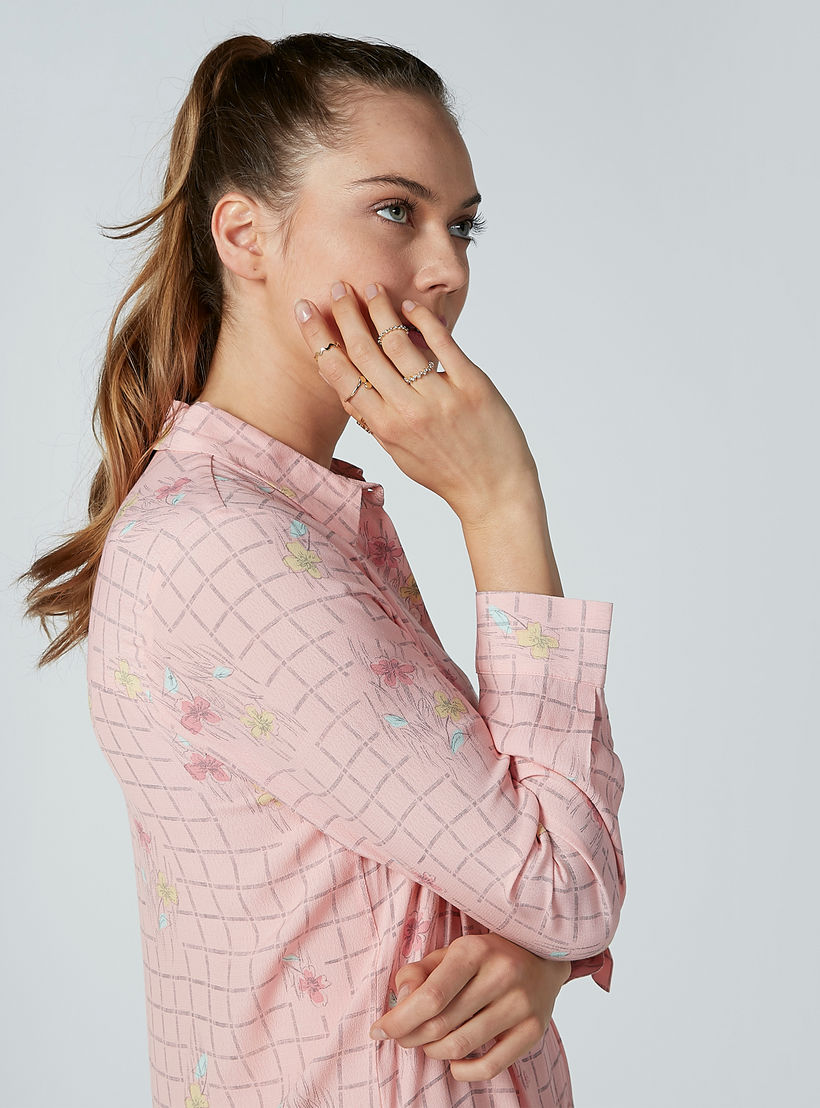 فستان قميص كاروهات متوسط الطول بأكمام طويلة-women-clothing-dresses-image-2