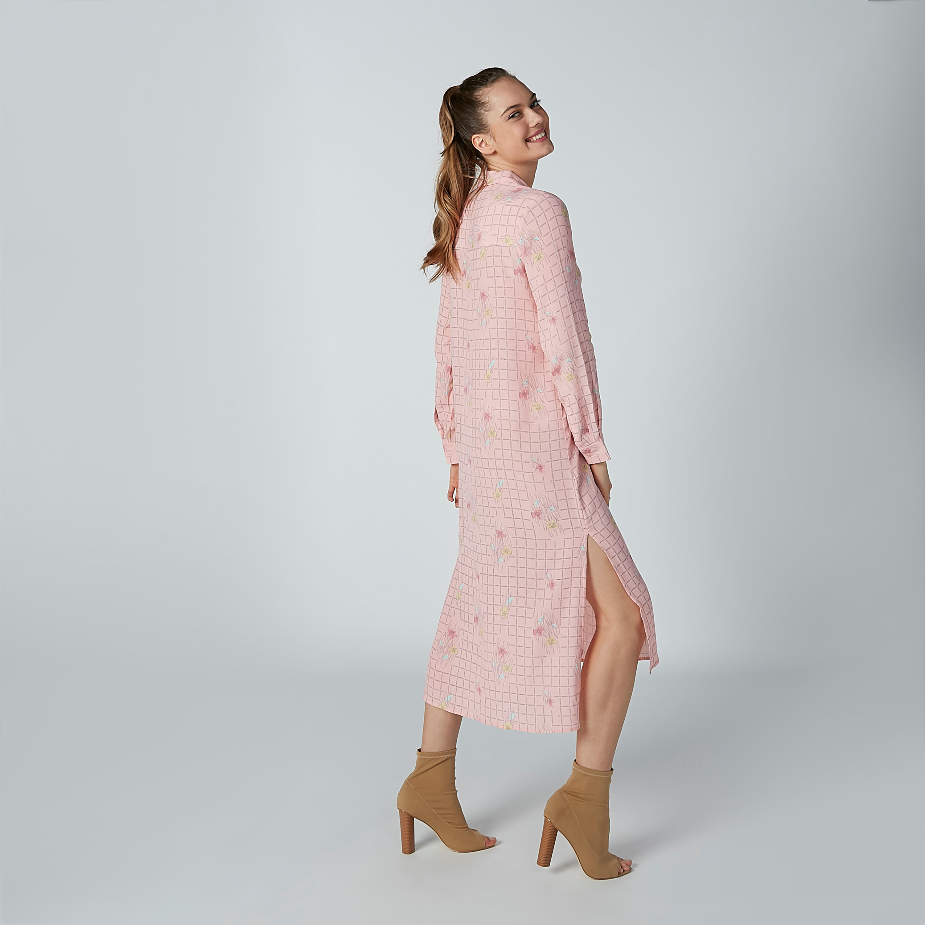 فستان قميص كاروهات متوسط الطول بأكمام طويلة-women-clothing-dresses-image-5