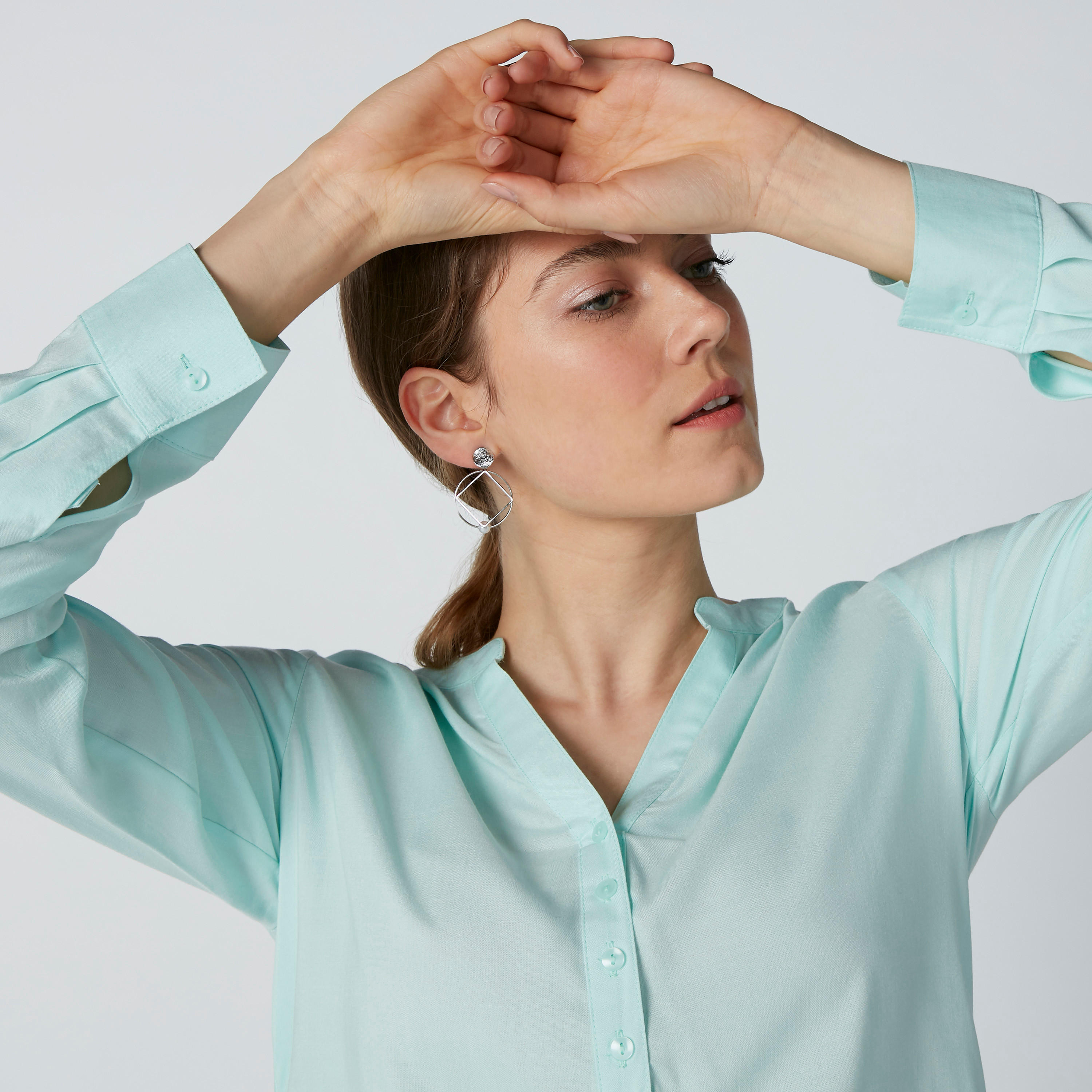 Longline Shirt with Mandarin Collar-women-clothing-shirtsandblouses-blouses-image-5