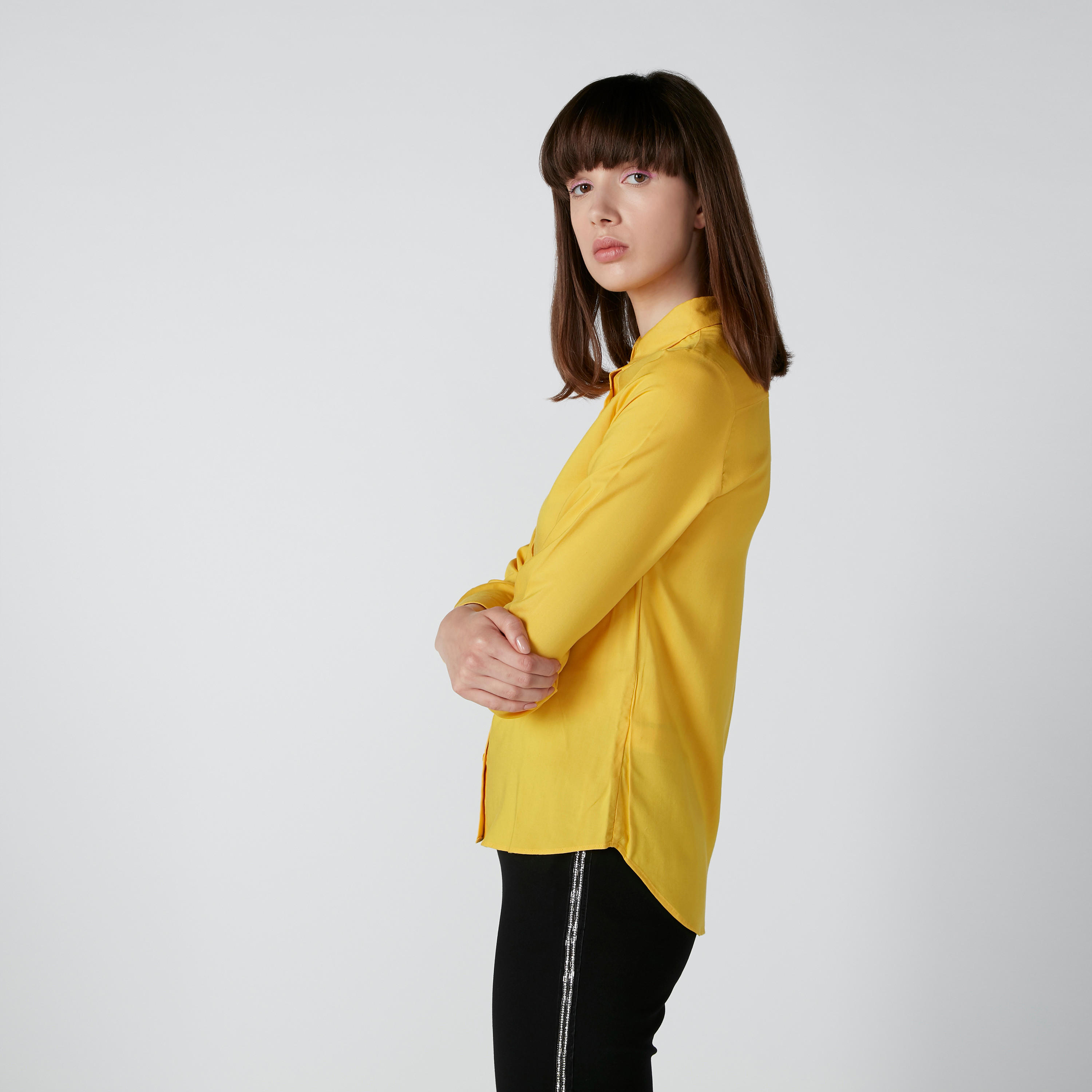 Solid Shirt with Spread Collar-women-clothing-shirtsandblouses-shirts-image-4