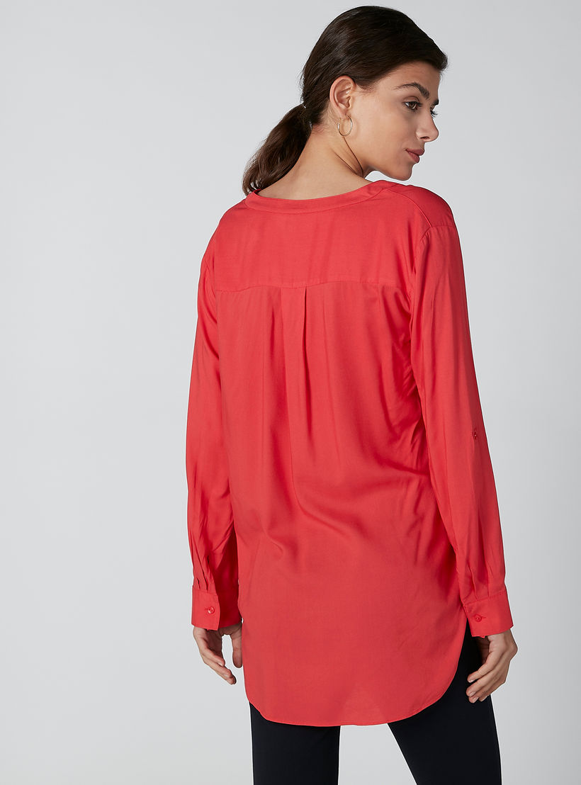 Solid Top with Long Sleeves and High Low Hem-women-clothing-shirtsandblouses-blouses-image-3