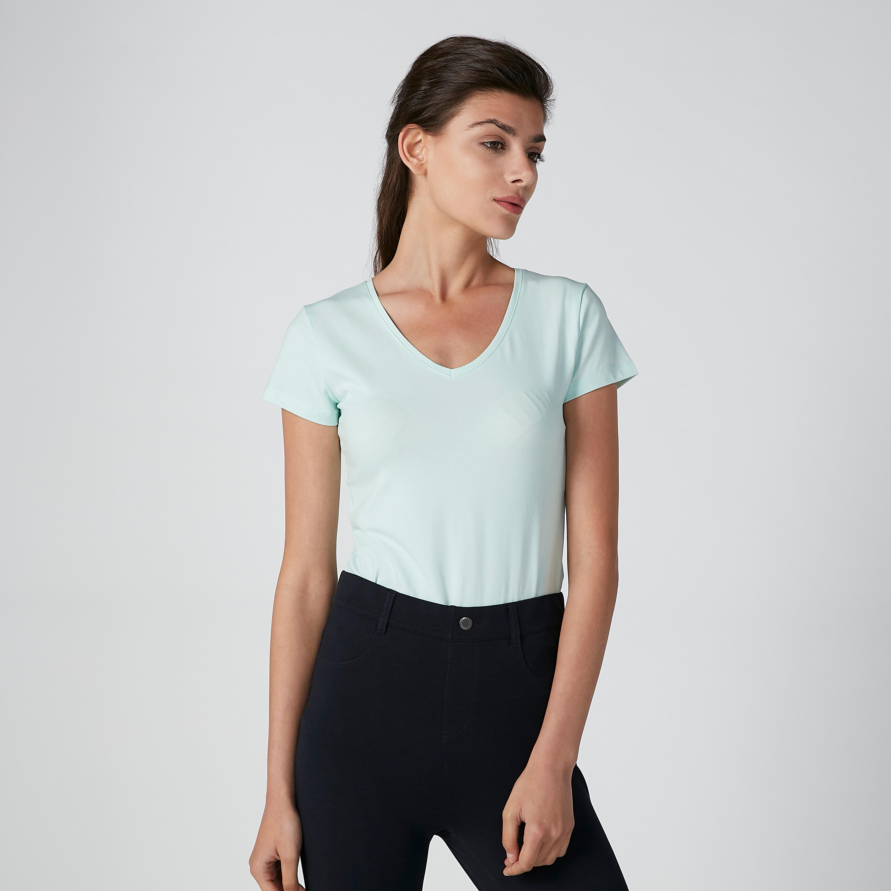 تيشيرت سادة بأكمام كاب-women-clothing-tshirts-image-1