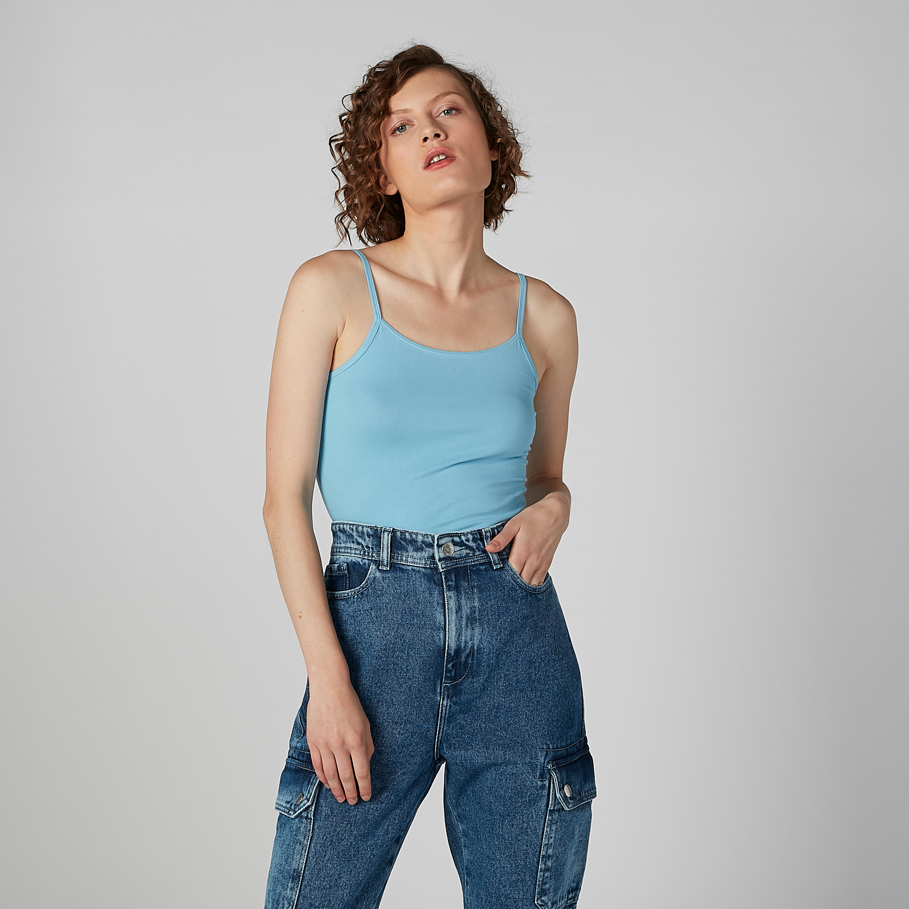 Solid Camisole with Scoop Neck and Spaghetti Straps-women-clothing-tshirts-image-1