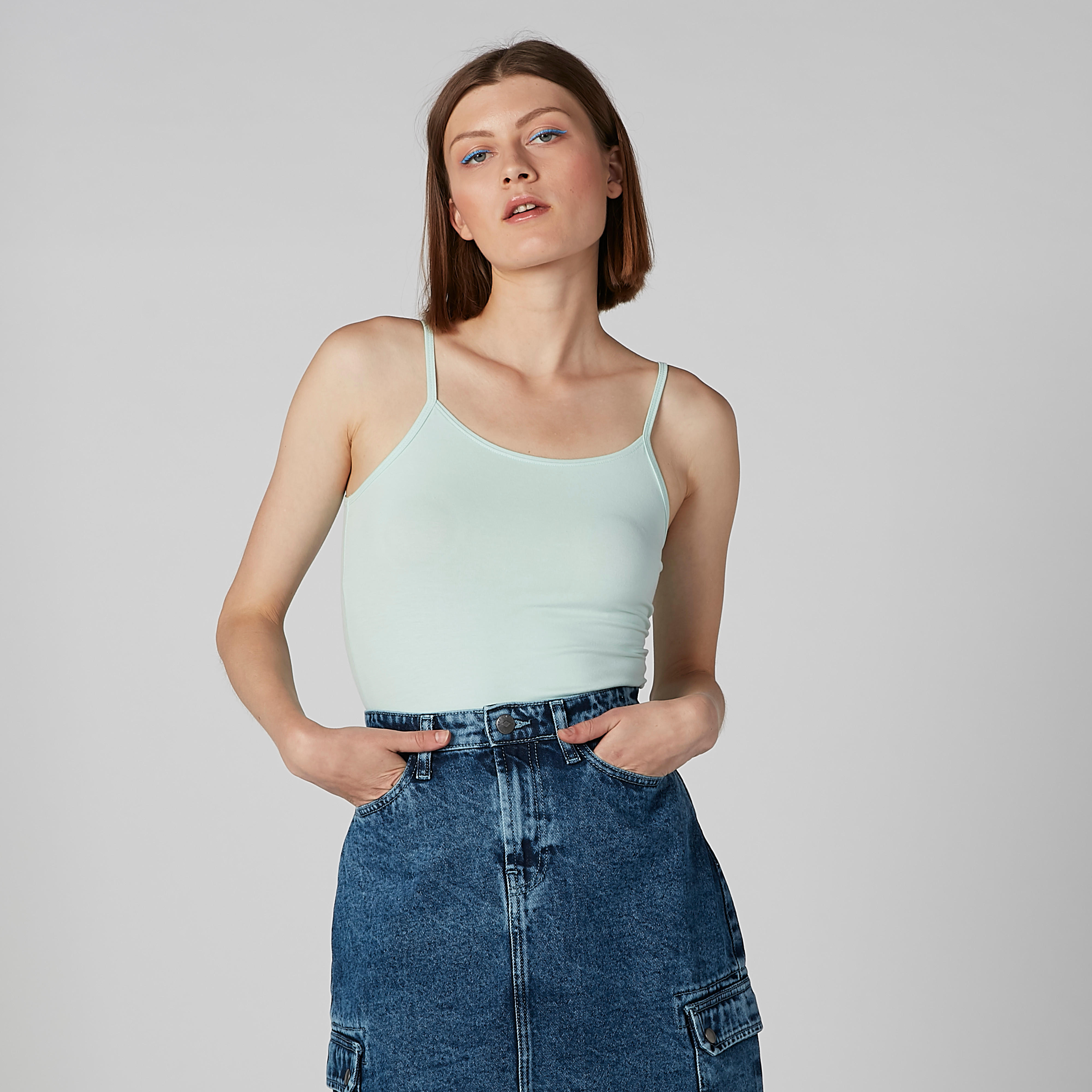 Solid Camisole with Straps and Scoop Neck-women-clothing-tshirts-image-2