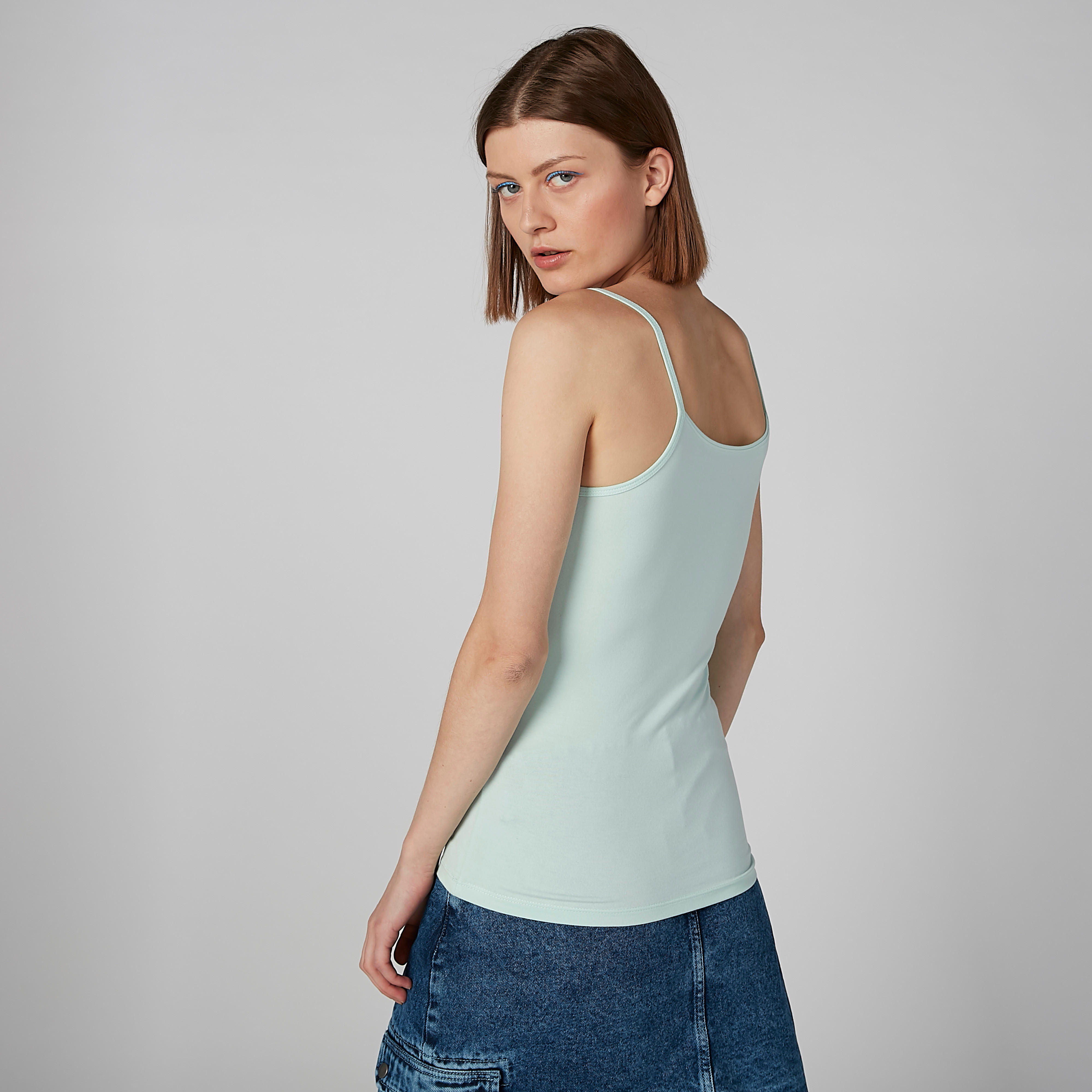 Solid Camisole with Straps and Scoop Neck-women-clothing-tshirts-image-3