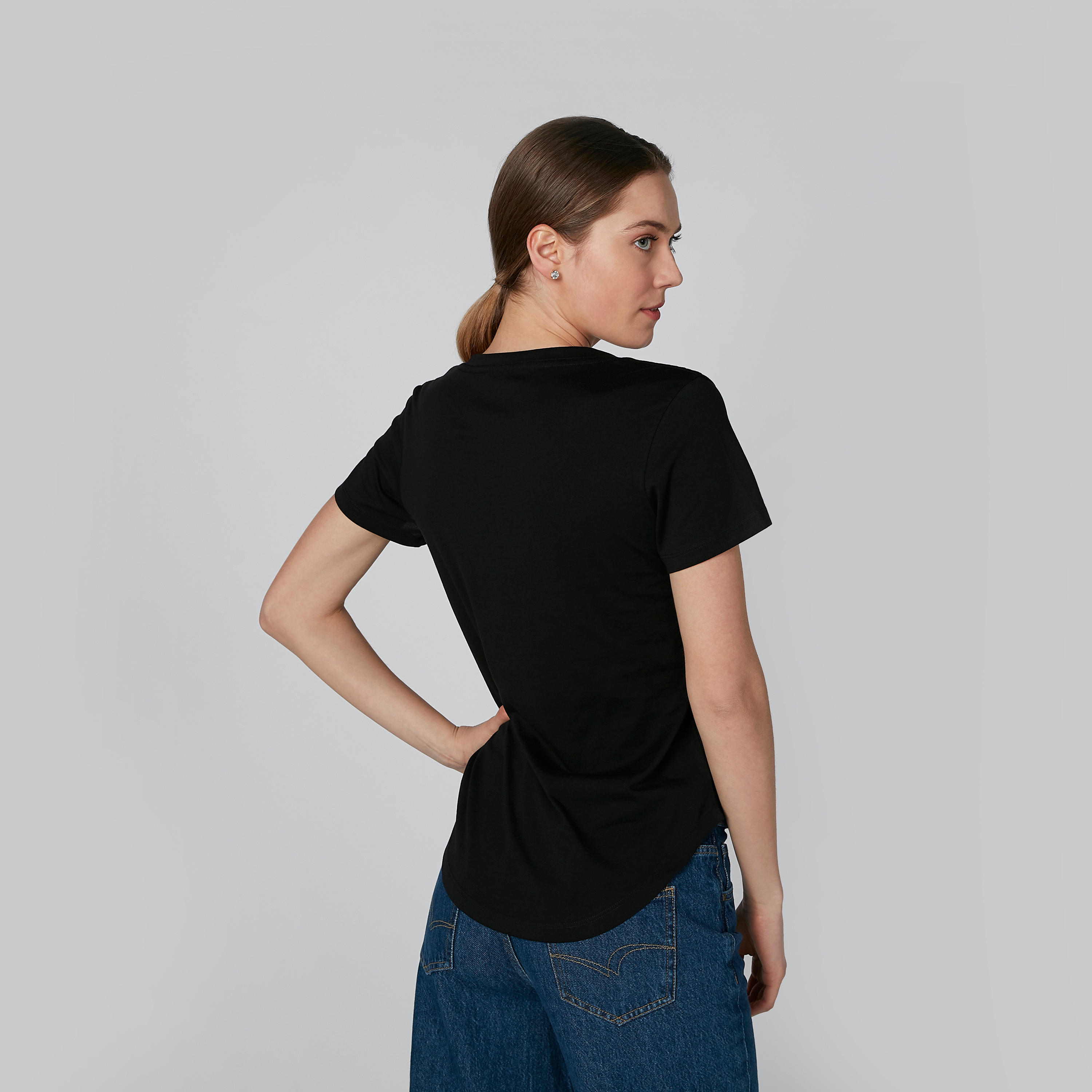 تيشيرت سادة بياقة في وأكمام قصيرة-women-clothing-tshirts-image-3