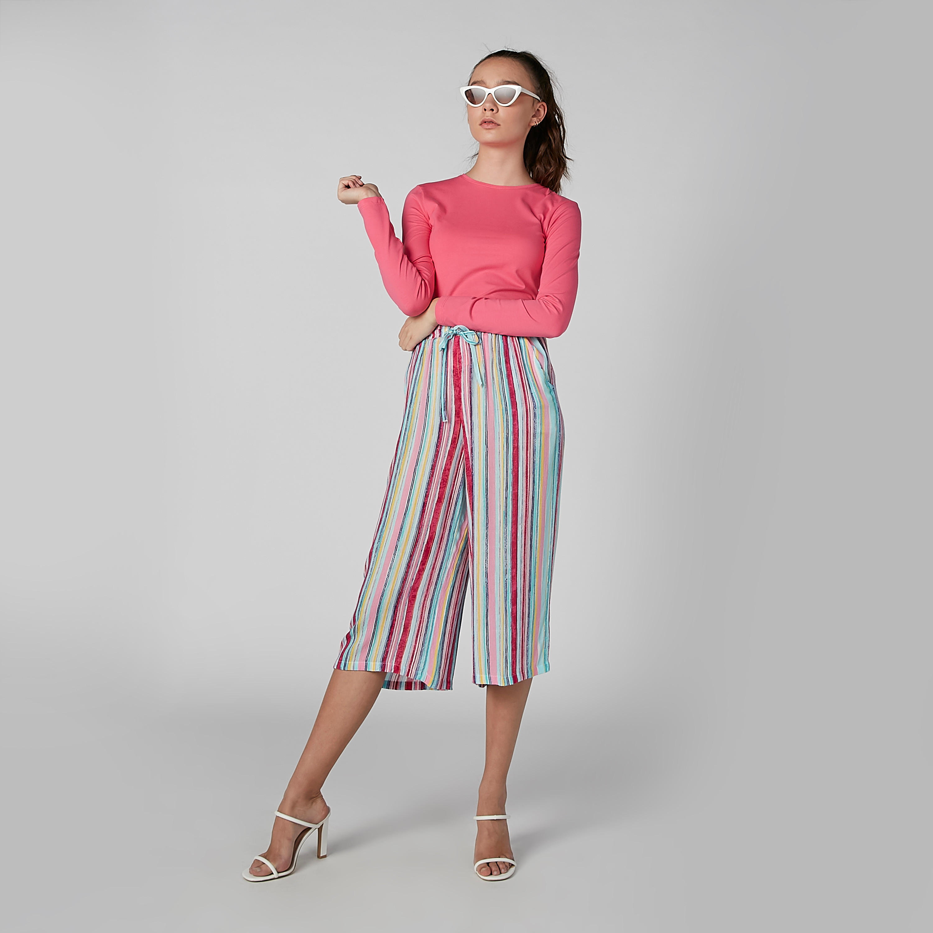 تيشيرت سادة بياقة مستديرة وأكمام طويلة-women-clothing-tshirts-image-3