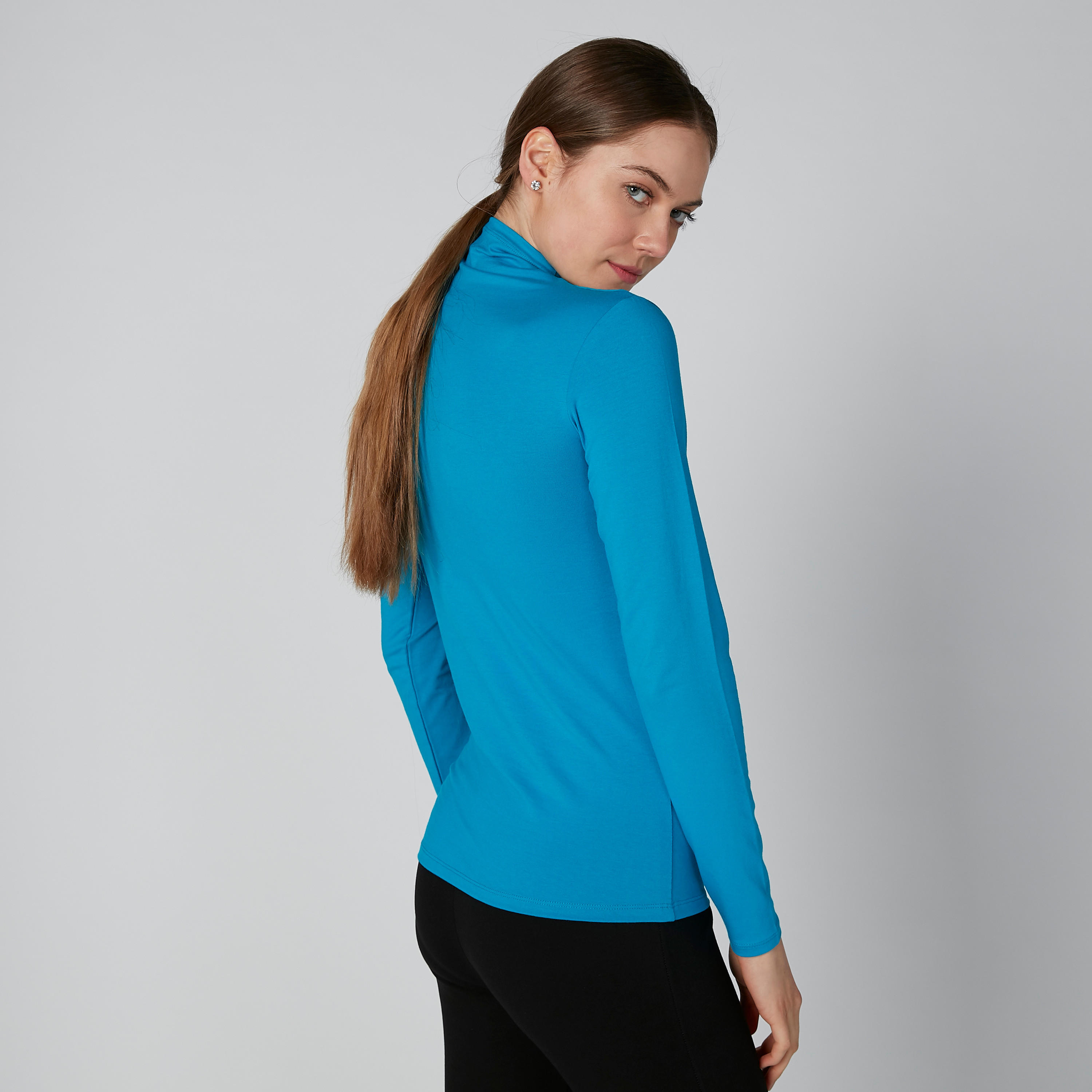تيشيرت سادة بياقة عالية وأكمام طويلة-women-clothing-tshirts-image-3