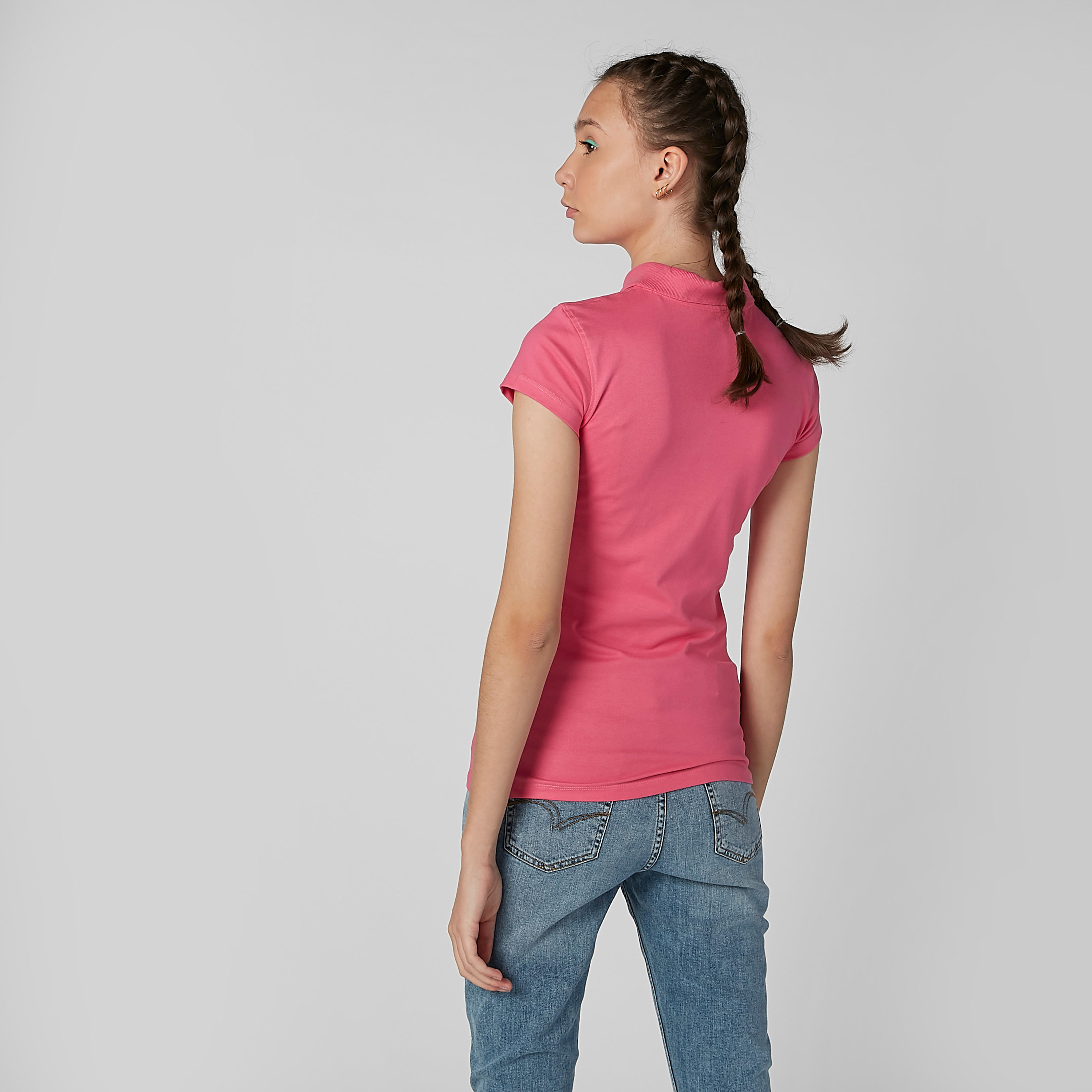 تيشيرت سادة بياقة بولو وأكمام كاب-women-clothing-tshirts-image-4
