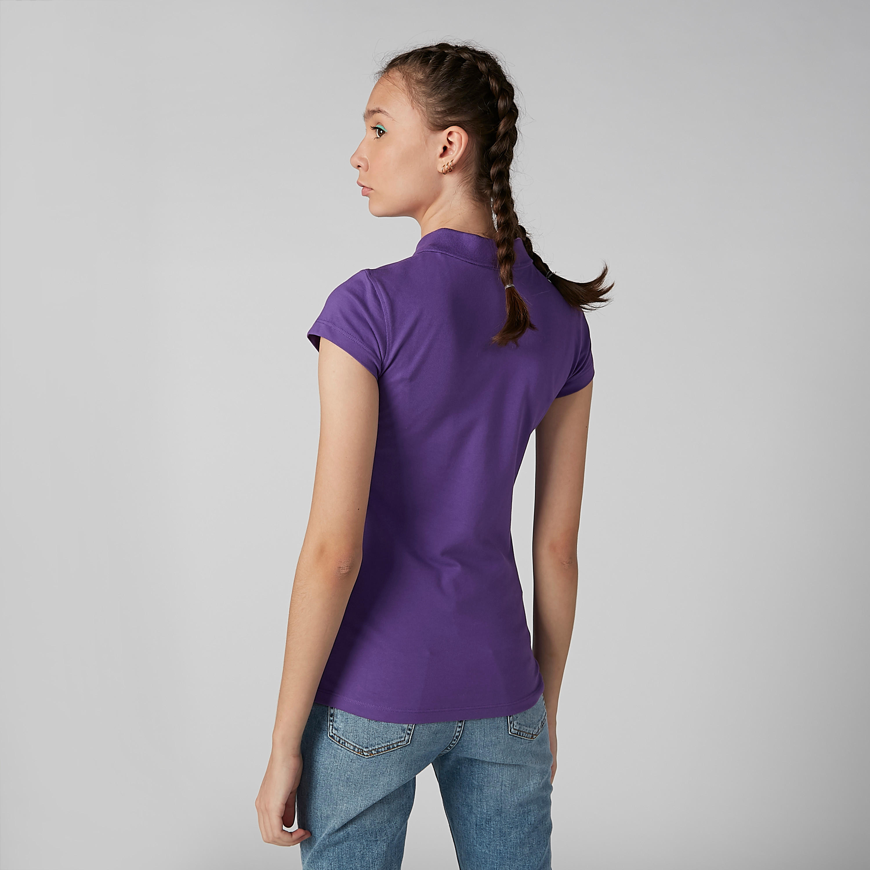 تيشيرت سادة بياقة بولو وأكمام كاب-women-clothing-tshirts-image-3