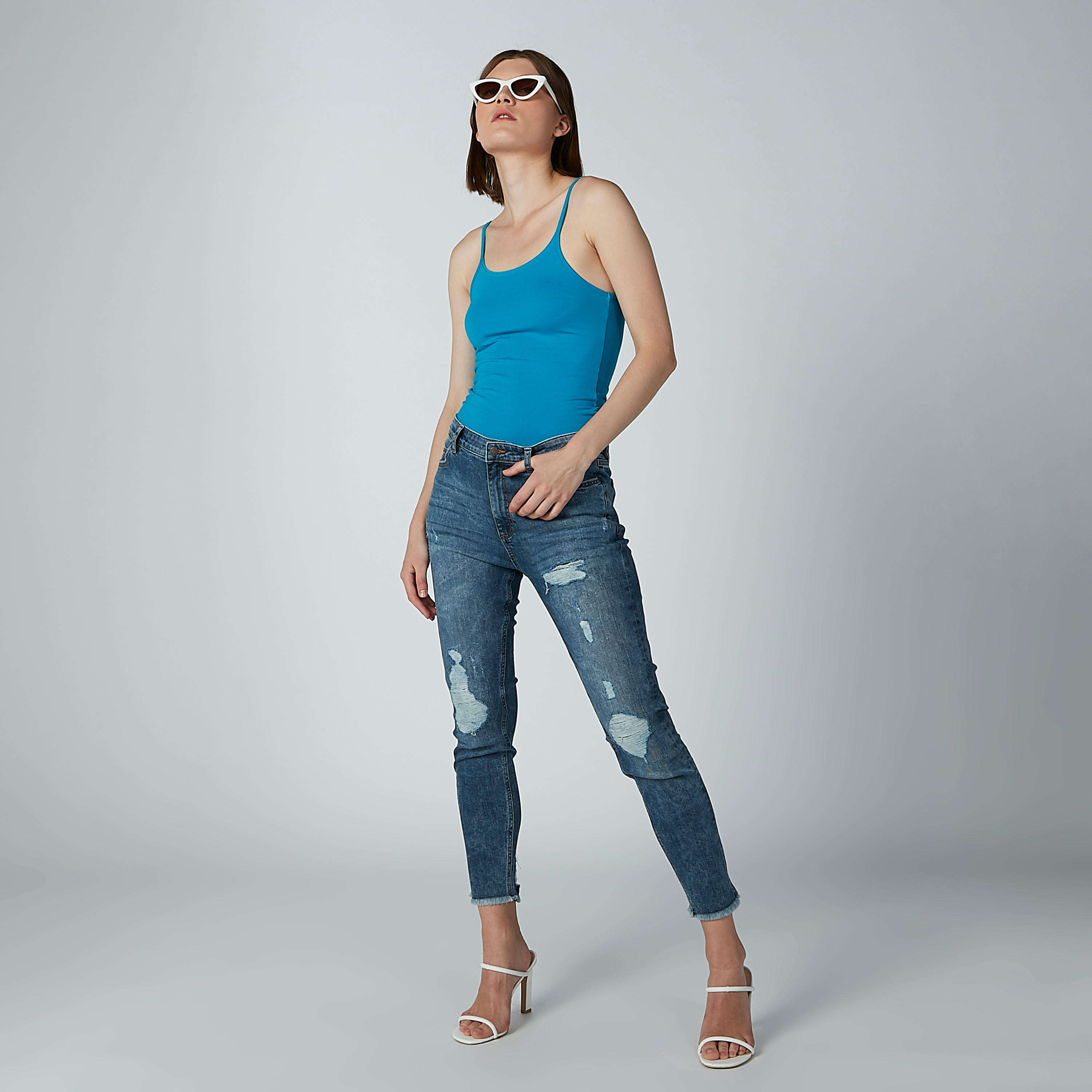 Plain Camisole with Scoop Neck and Spaghetti Straps-women-clothing-tshirts-image-2