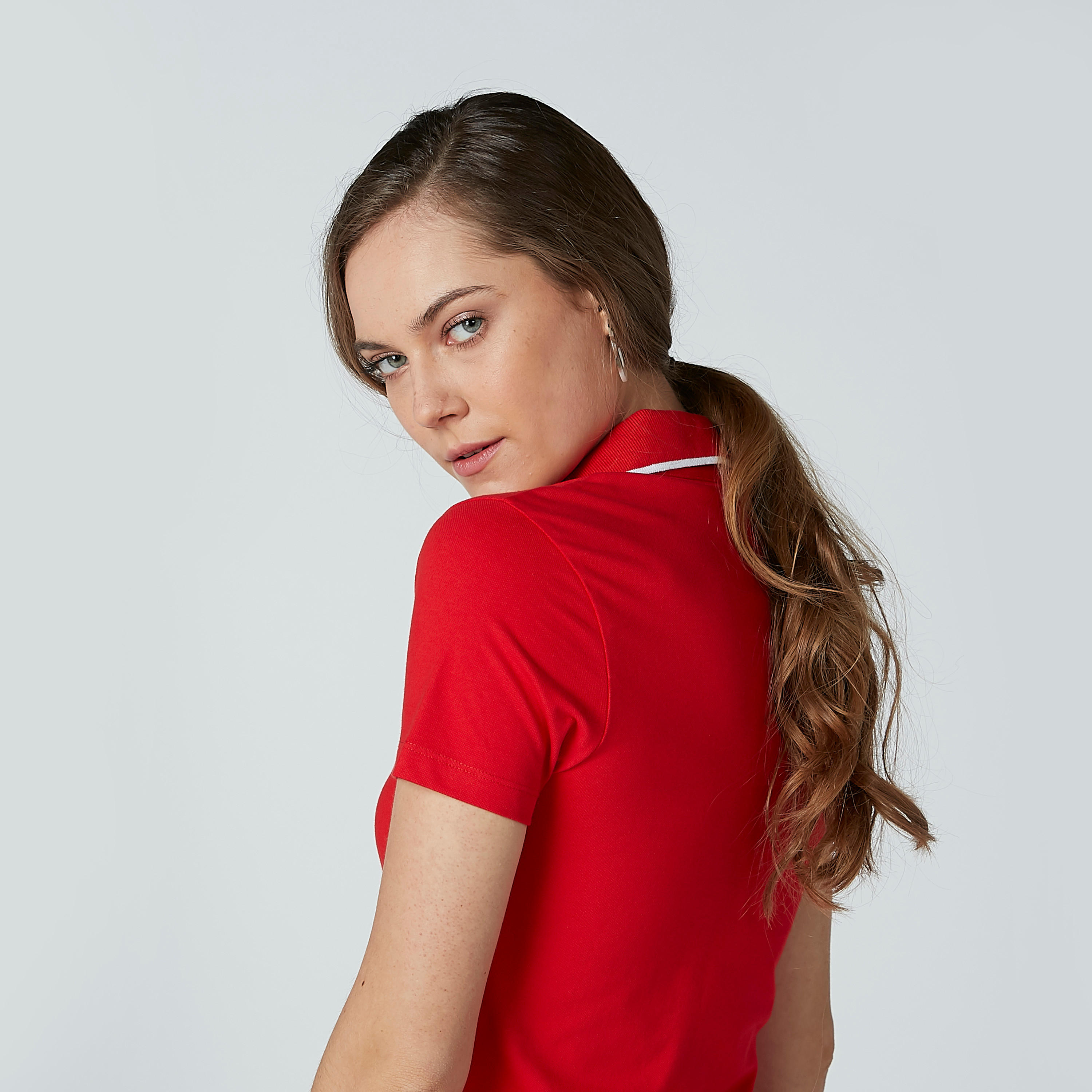 تونيك سادة بياقة بولو وأكمام قصيرة-women-clothing-shirtsandblouses-blouses-image-4