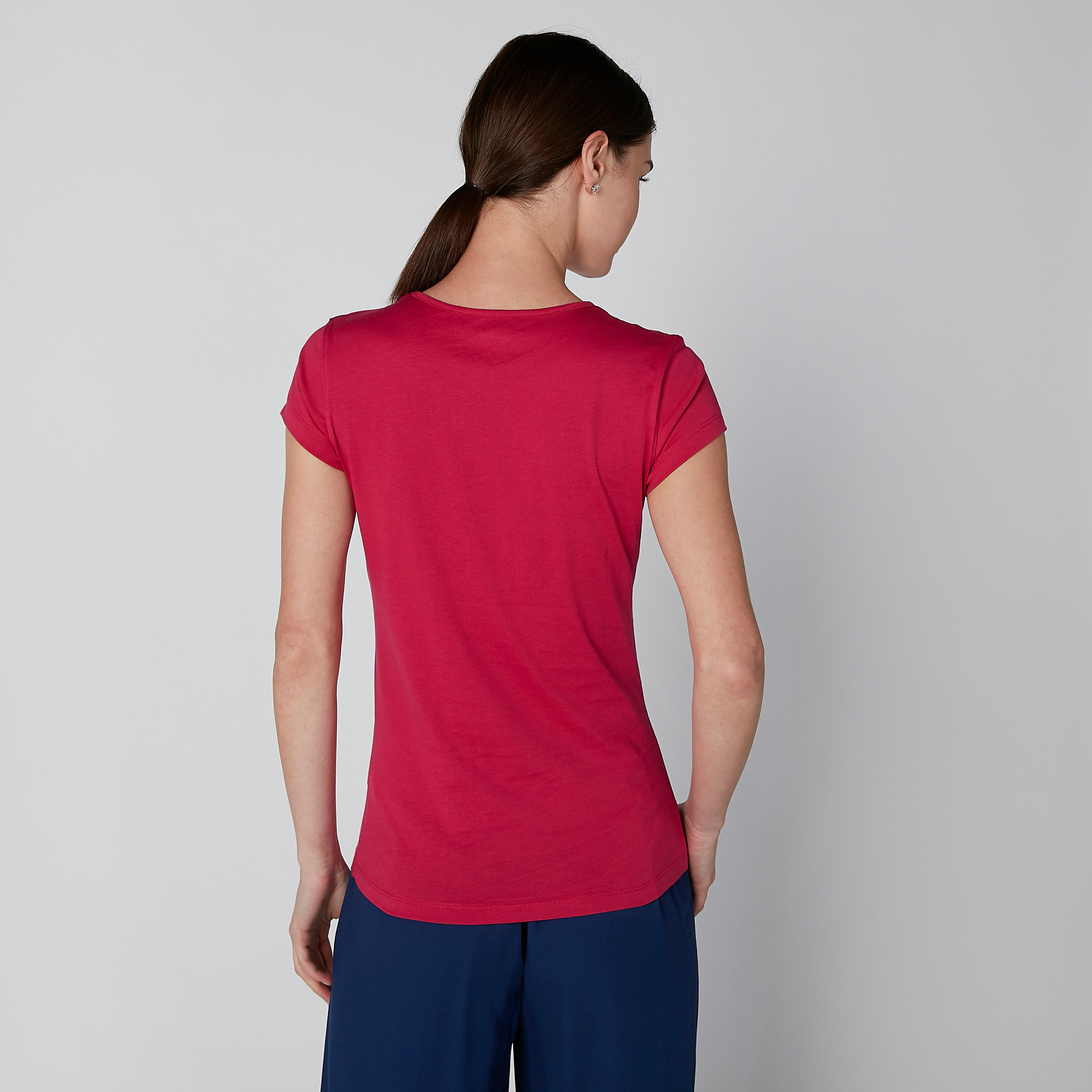 تيشيرت بياقة مستديرة وأكمام كاب وطبعات-women-clothing-tshirts-image-2