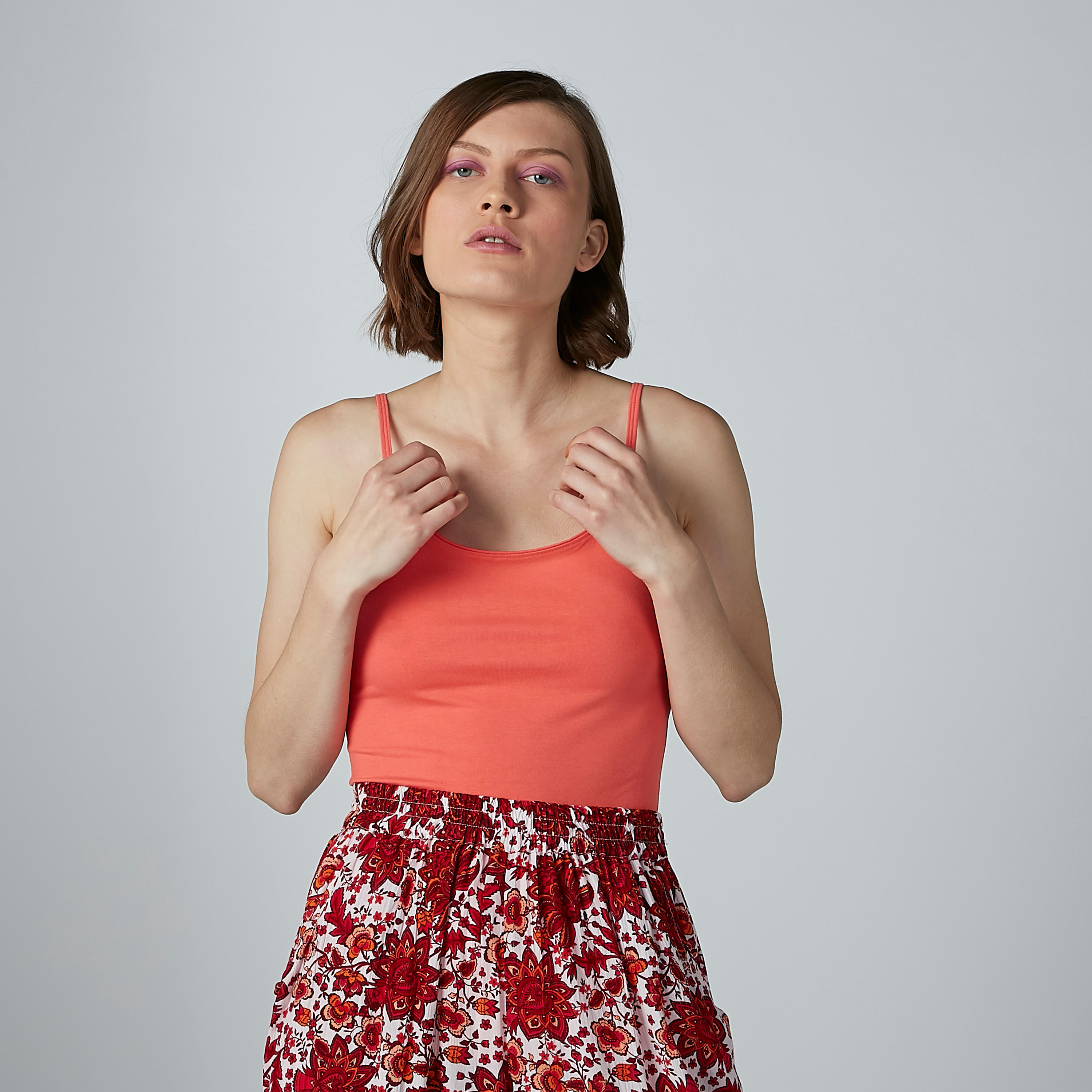 Plain Camisole with Scoop Neck and Straps-women-clothing-tshirts-image-1