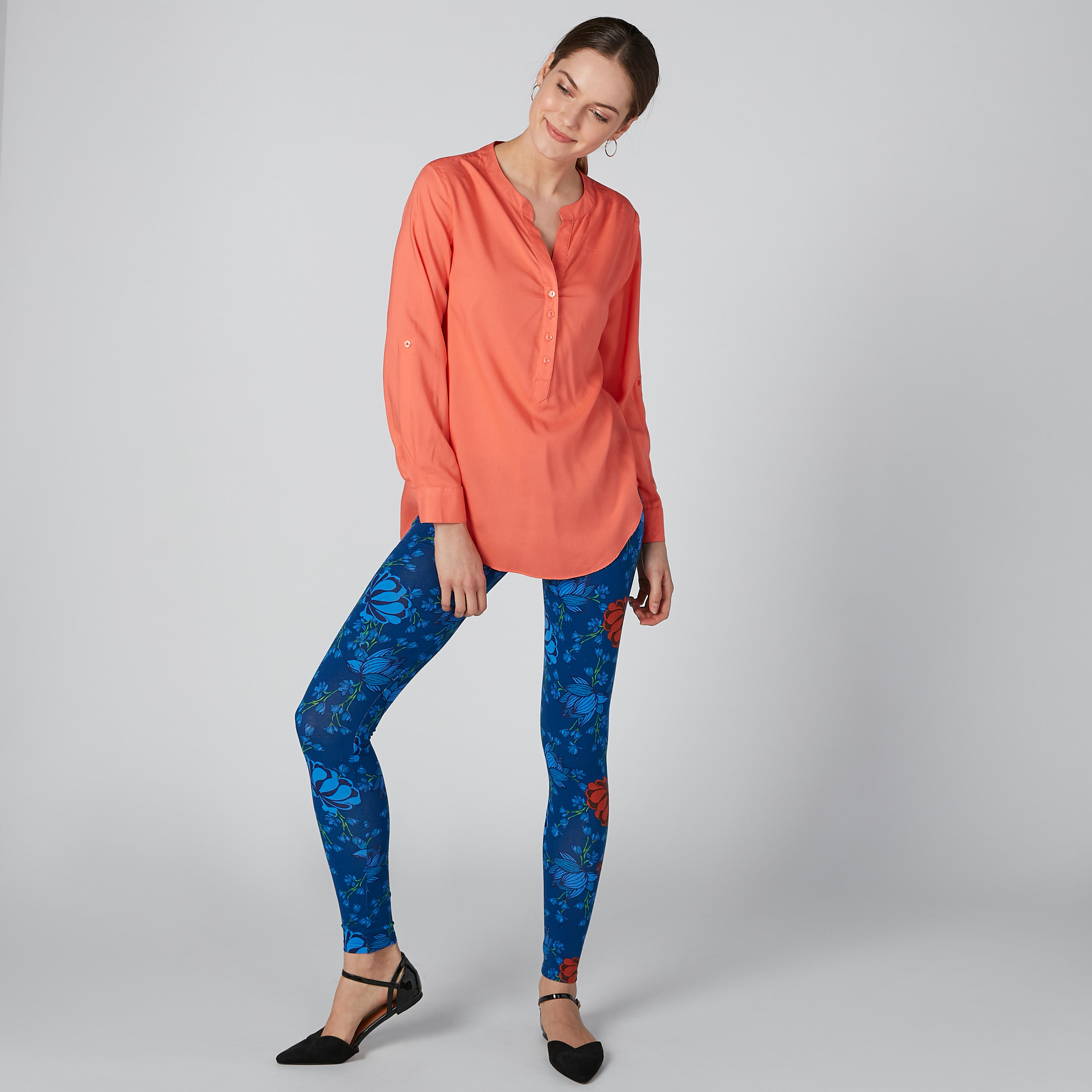 بنطال ليقنز بخصر مطاطي وطبعات-women-clothing-bottoms-leggings-image-1