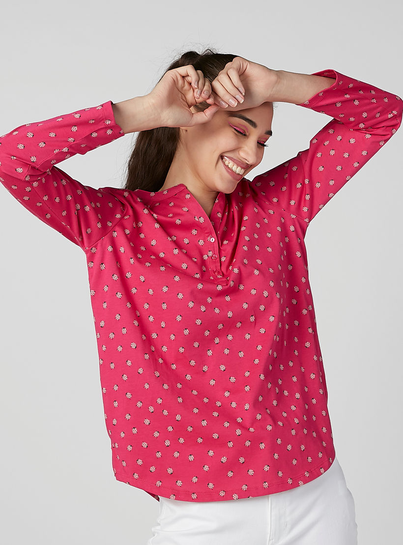 بلوزة مستدامة سليم بياقة V وأكمام طويلة-women-clothing-shirtsandblouses-blouses-image-1