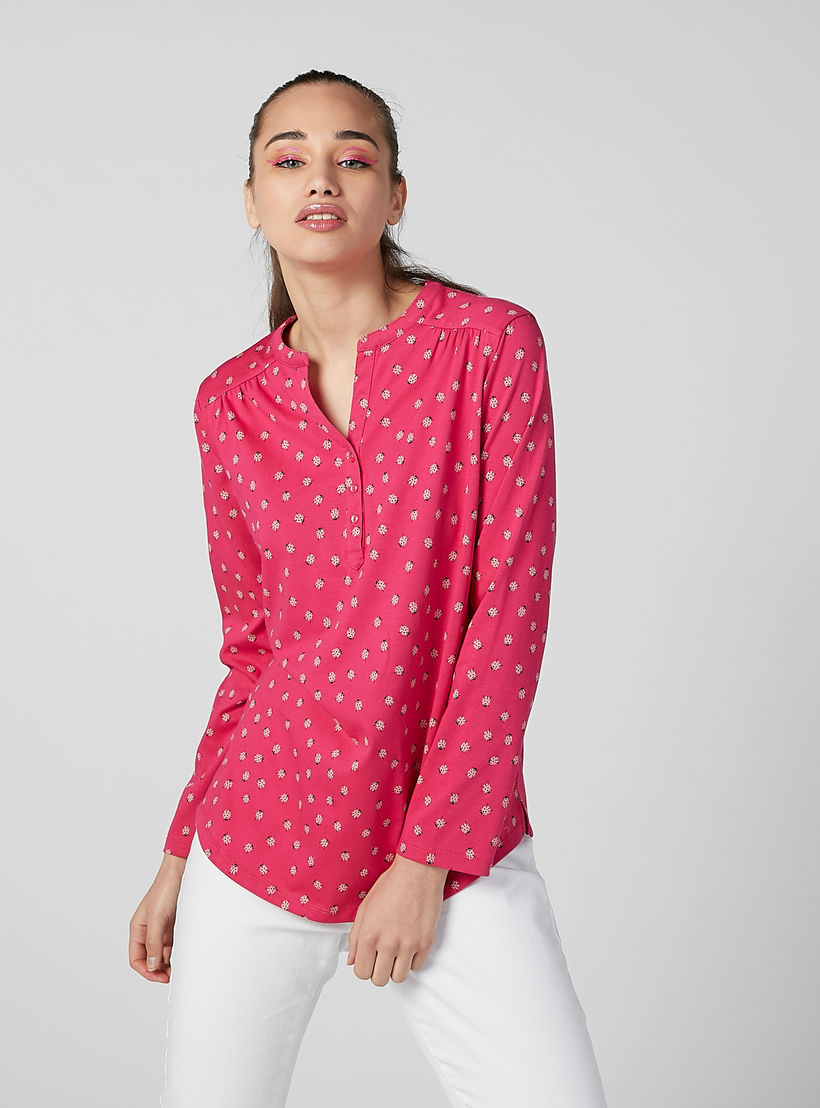 بلوزة مستدامة سليم بياقة V وأكمام طويلة-women-clothing-shirtsandblouses-blouses-image-3