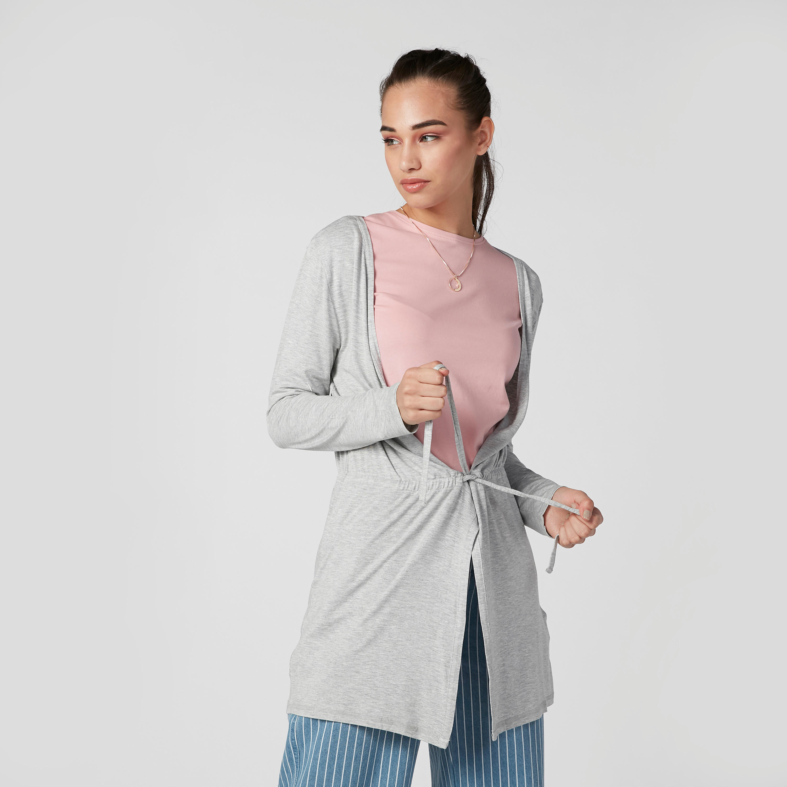كارديجان مستدام سادة بأكمام طويلة وأربطة -women-clothing-cardigansandjumpers-jumpers-image-1