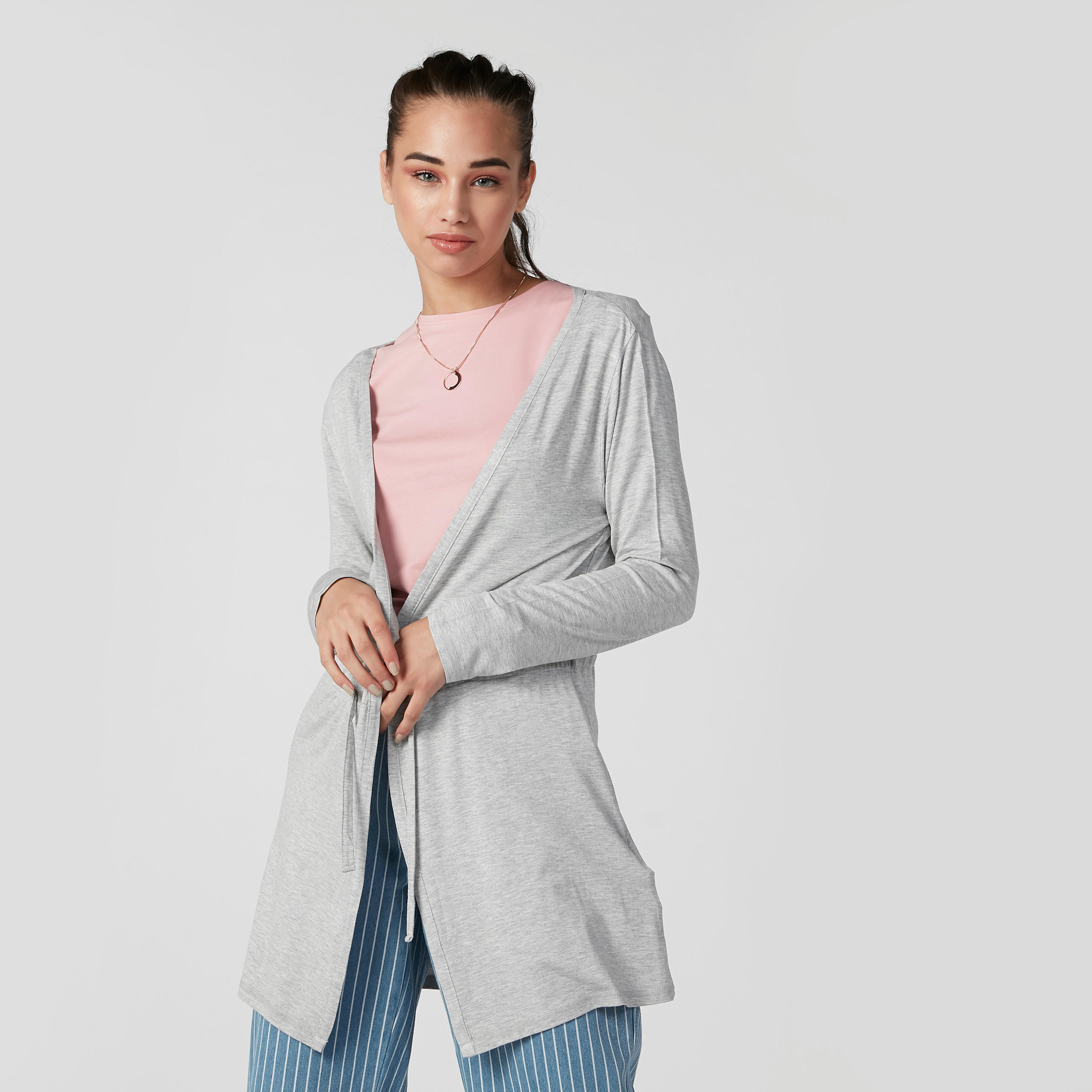كارديجان مستدام سادة بأكمام طويلة وأربطة -women-clothing-cardigansandjumpers-jumpers-image-4