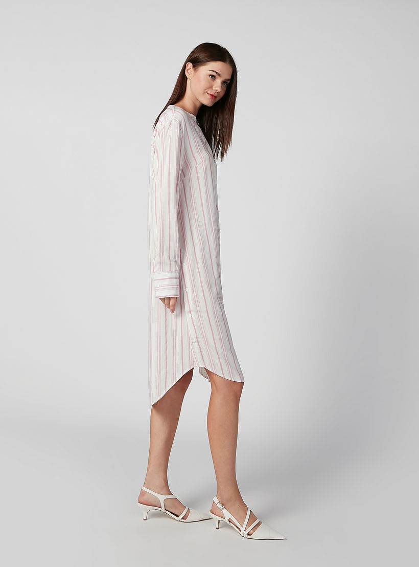 فستان قميص مقلّم متوسط الطول بأكمام طويلة وأزرار-women-clothing-dresses-image-5