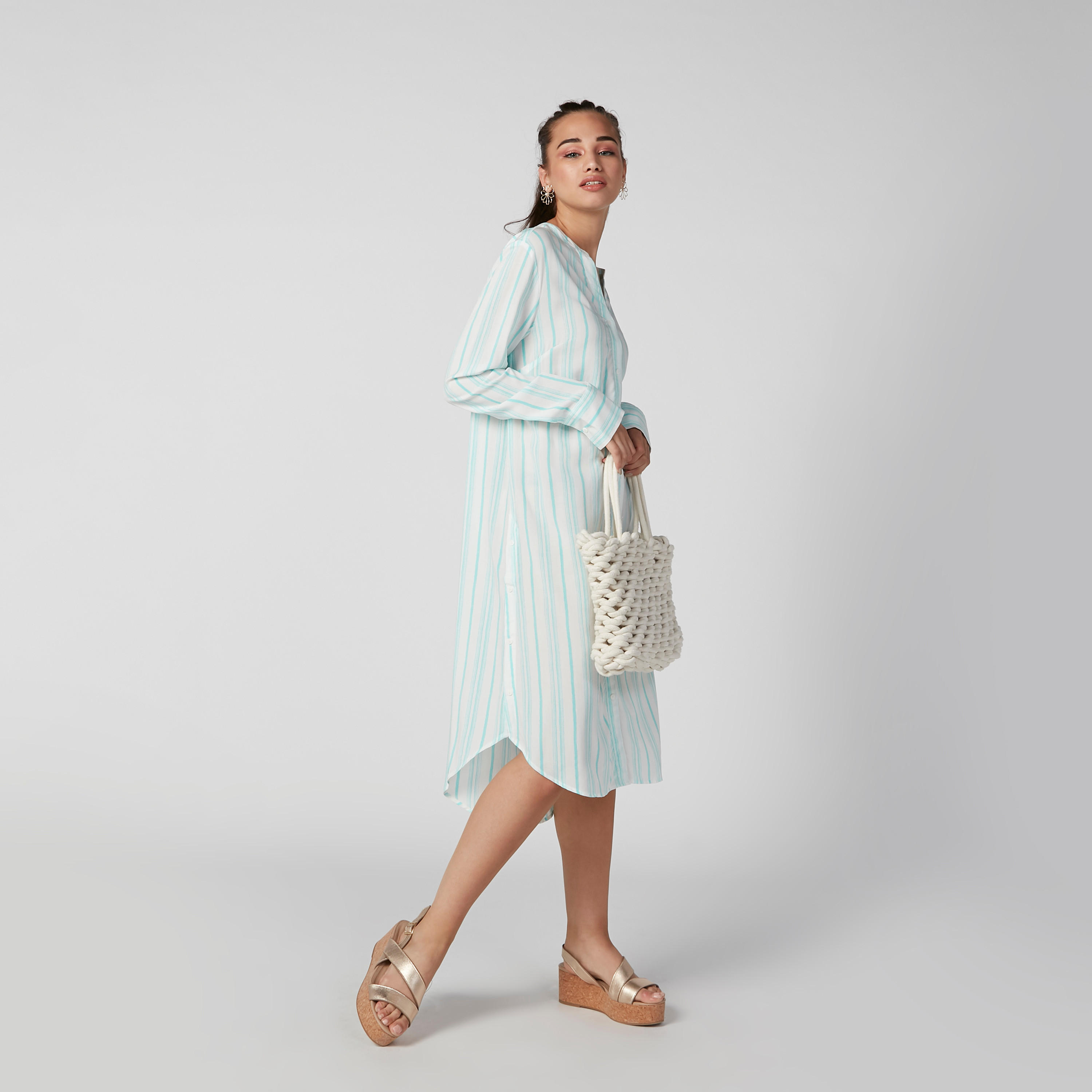 فستان قميص مقلّم بأكمام طويلة-women-clothing-dresses-image-2