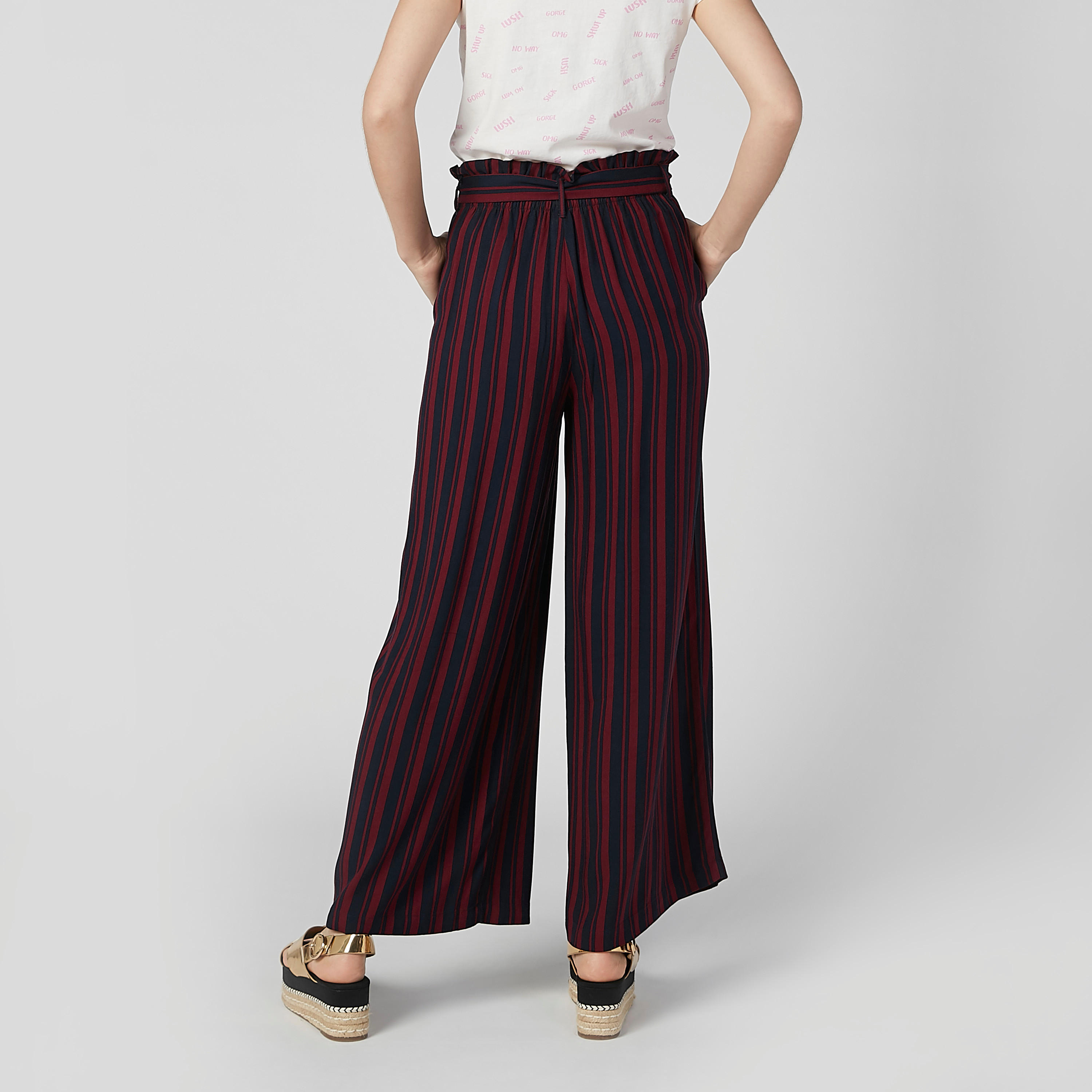 بنطال بالازو مقلم بخصر رباط وجيوب-women-clothing-bottoms-trousers-image-5