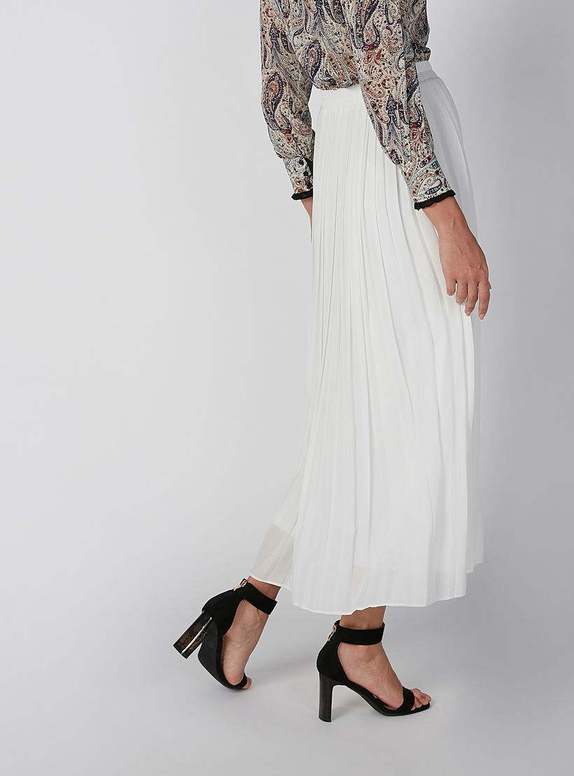 Plain Pleated A-Line Skirt with Elasticised Waistband-women-clothing-bottoms-skirts-image-2