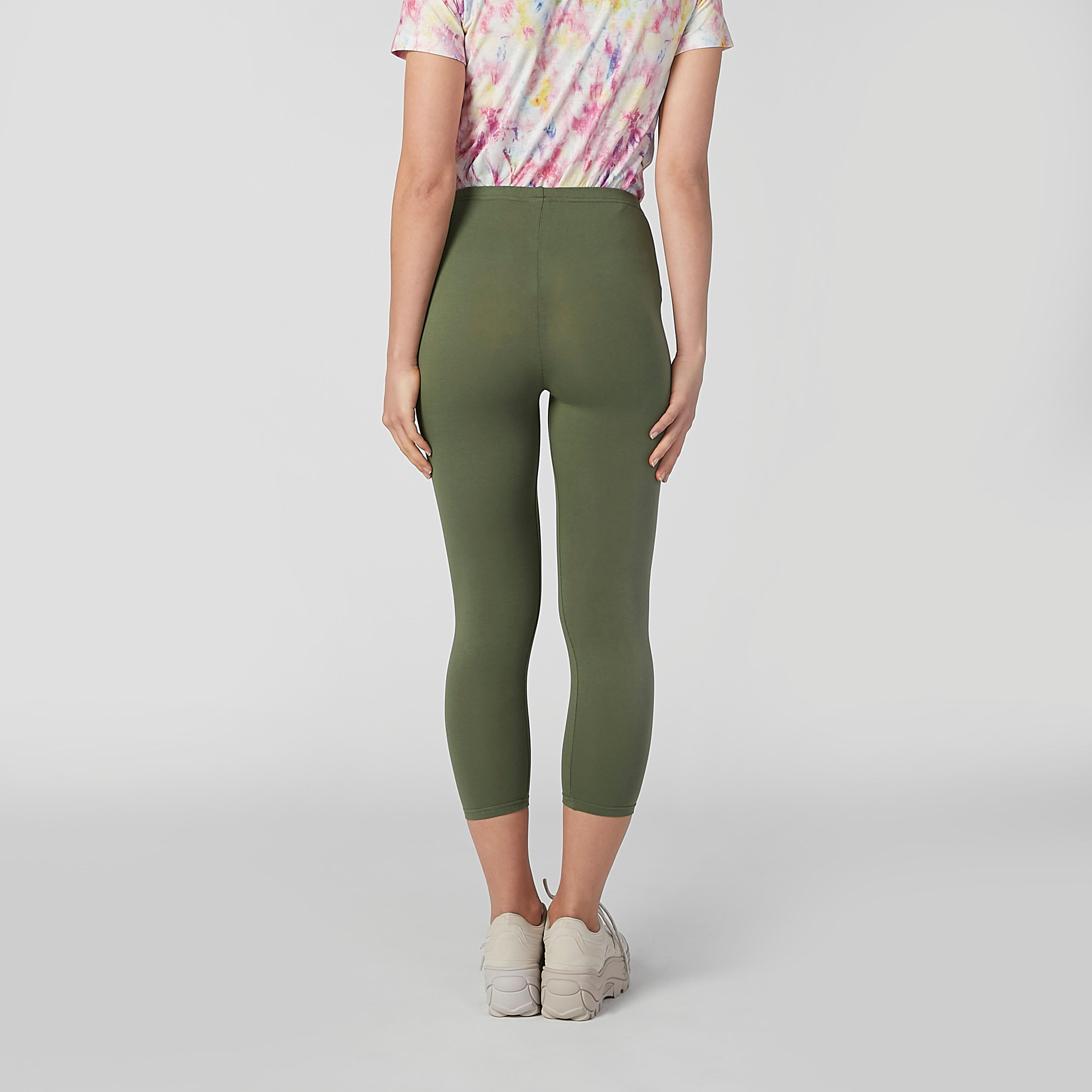 بنطال ليقنز سادة بطول 3/4 بخصر مطّاطي-women-clothing-bottoms-leggings-image-3