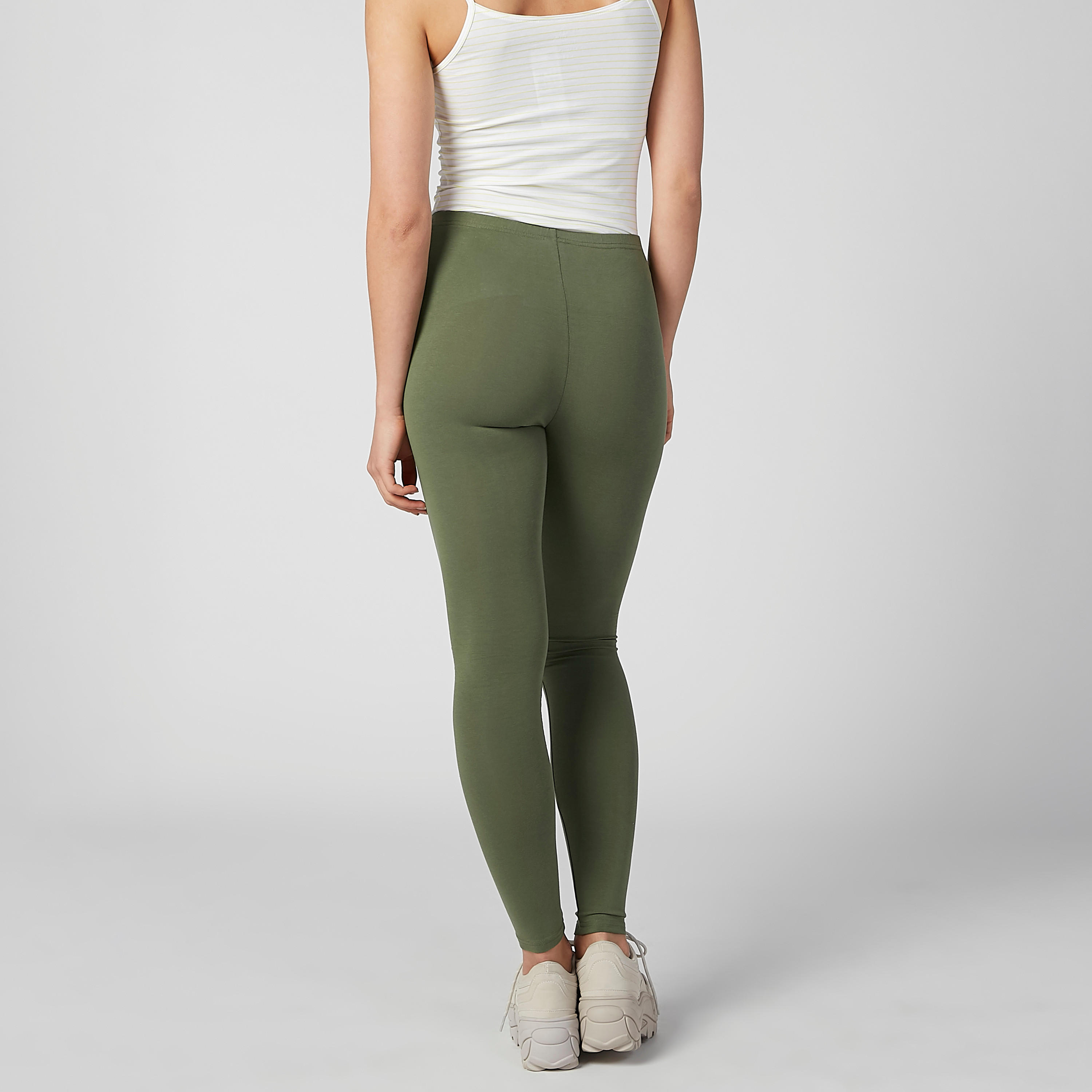 بنطال ليقنز سادة طويل بخصر مطاطي-women-clothing-bottoms-leggings-image-1
