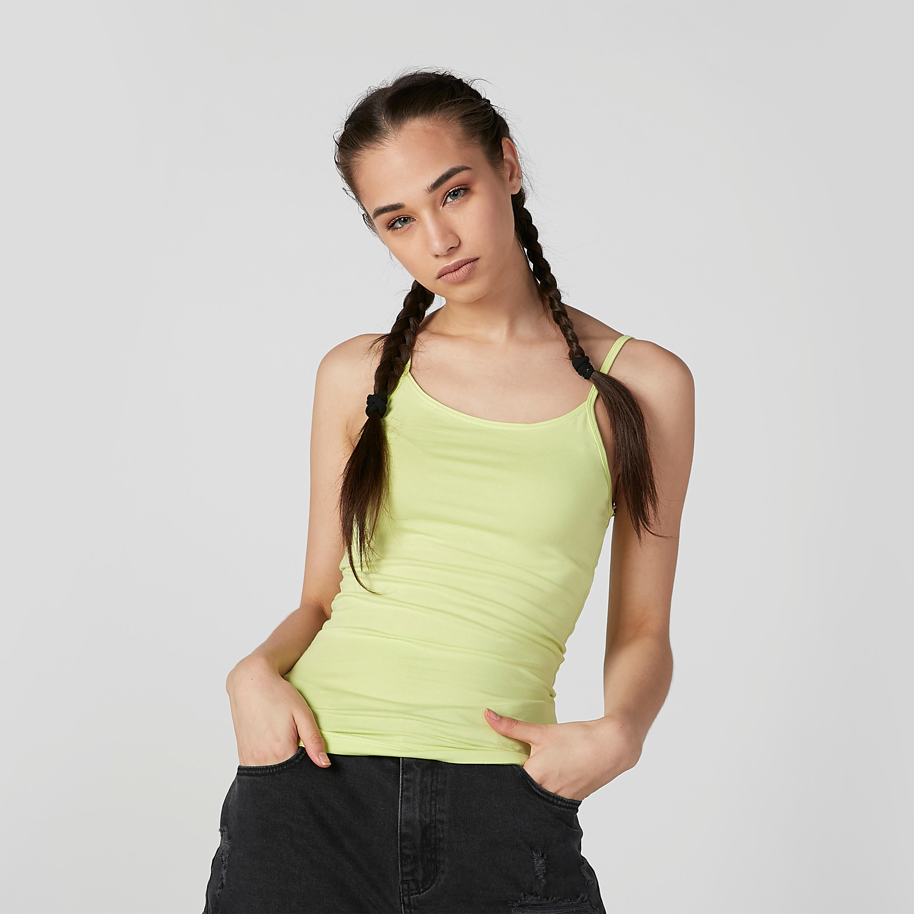 Plain Camisole with Scoop Neck and Spaghetti Straps-women-clothing-tshirts-image-1