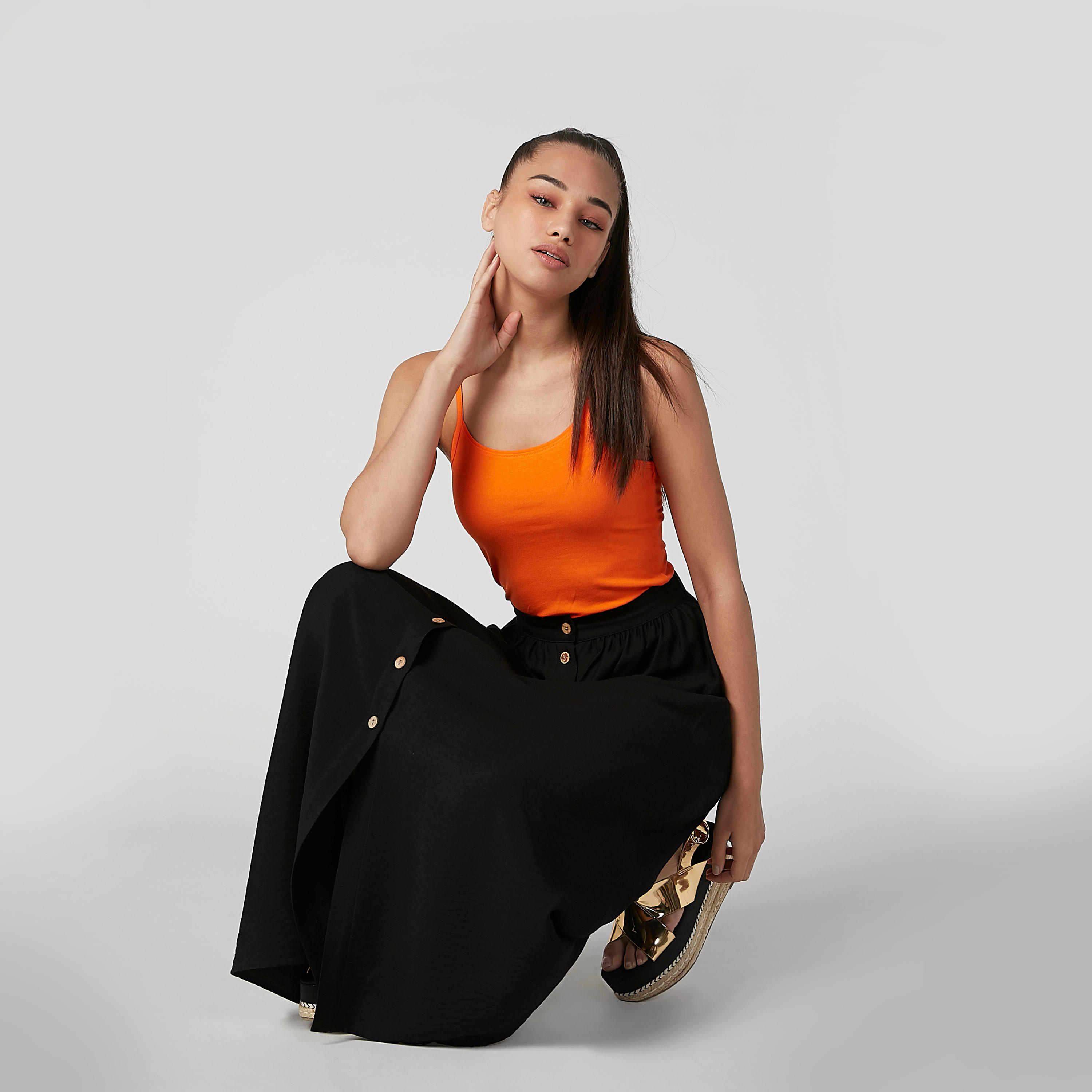 Plain Camisole with Scoop Neck and Spaghetti Straps-women-clothing-tshirts-image-1
