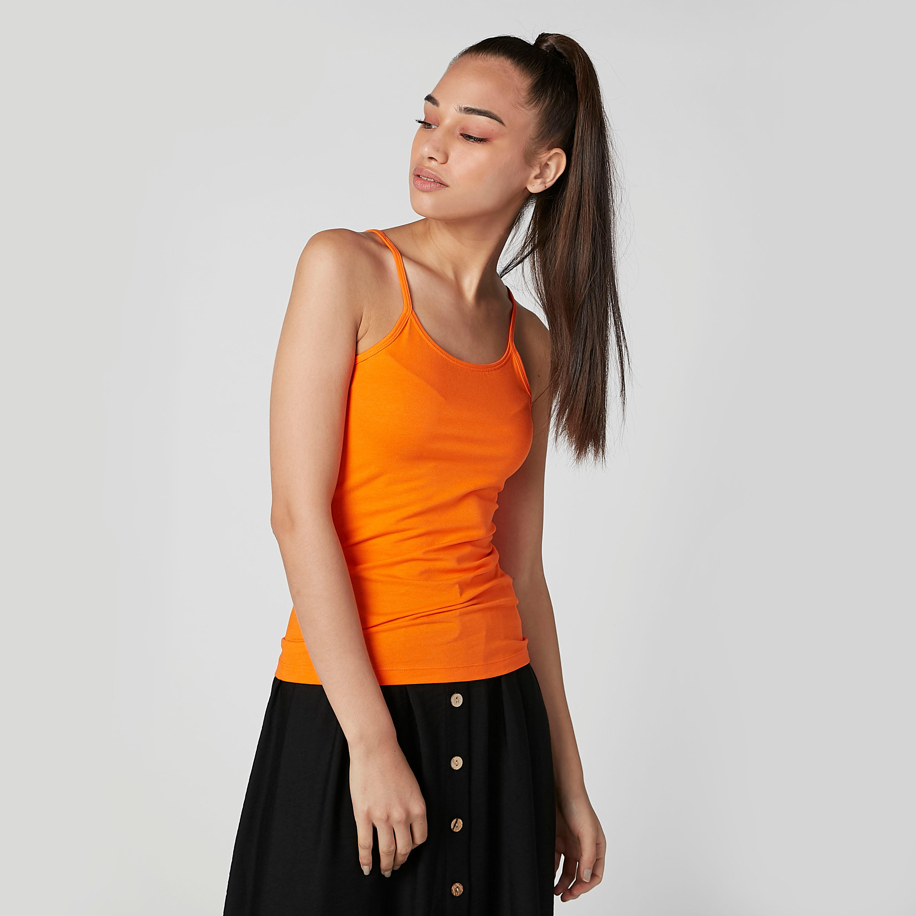 Plain Camisole with Scoop Neck and Spaghetti Straps-women-clothing-tshirts-image-2