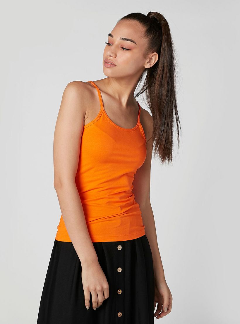 Plain Camisole with Scoop Neck and Spaghetti Straps-women-clothing-tshirts-image-2