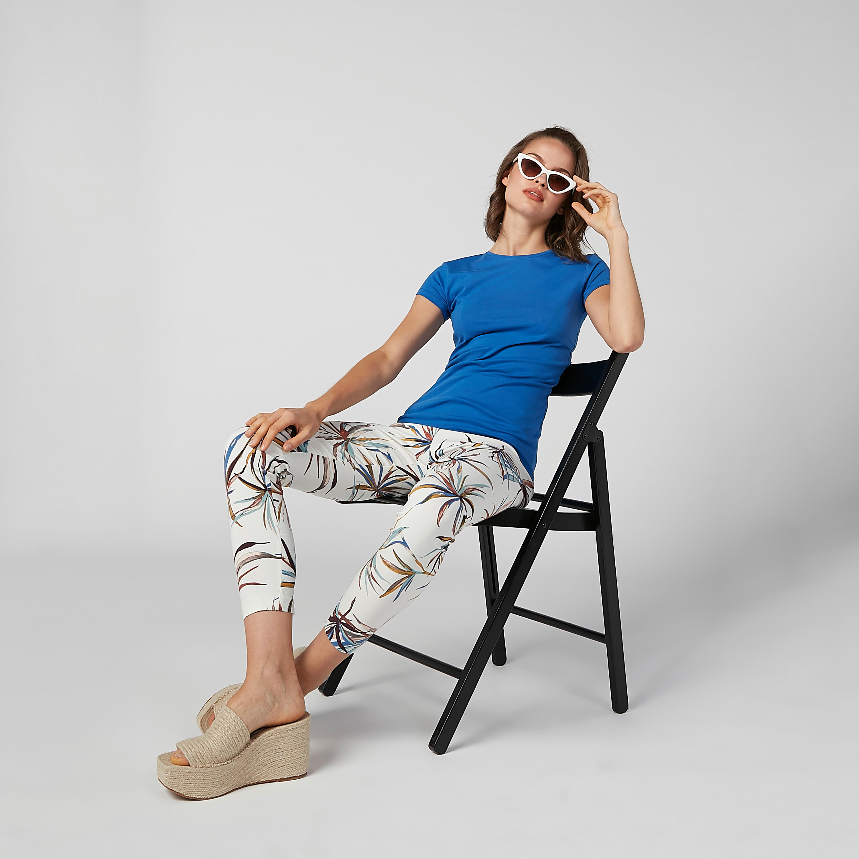 Solid Round Neck T-shirt with Cap Sleeves-women-clothing-tshirts-image-1
