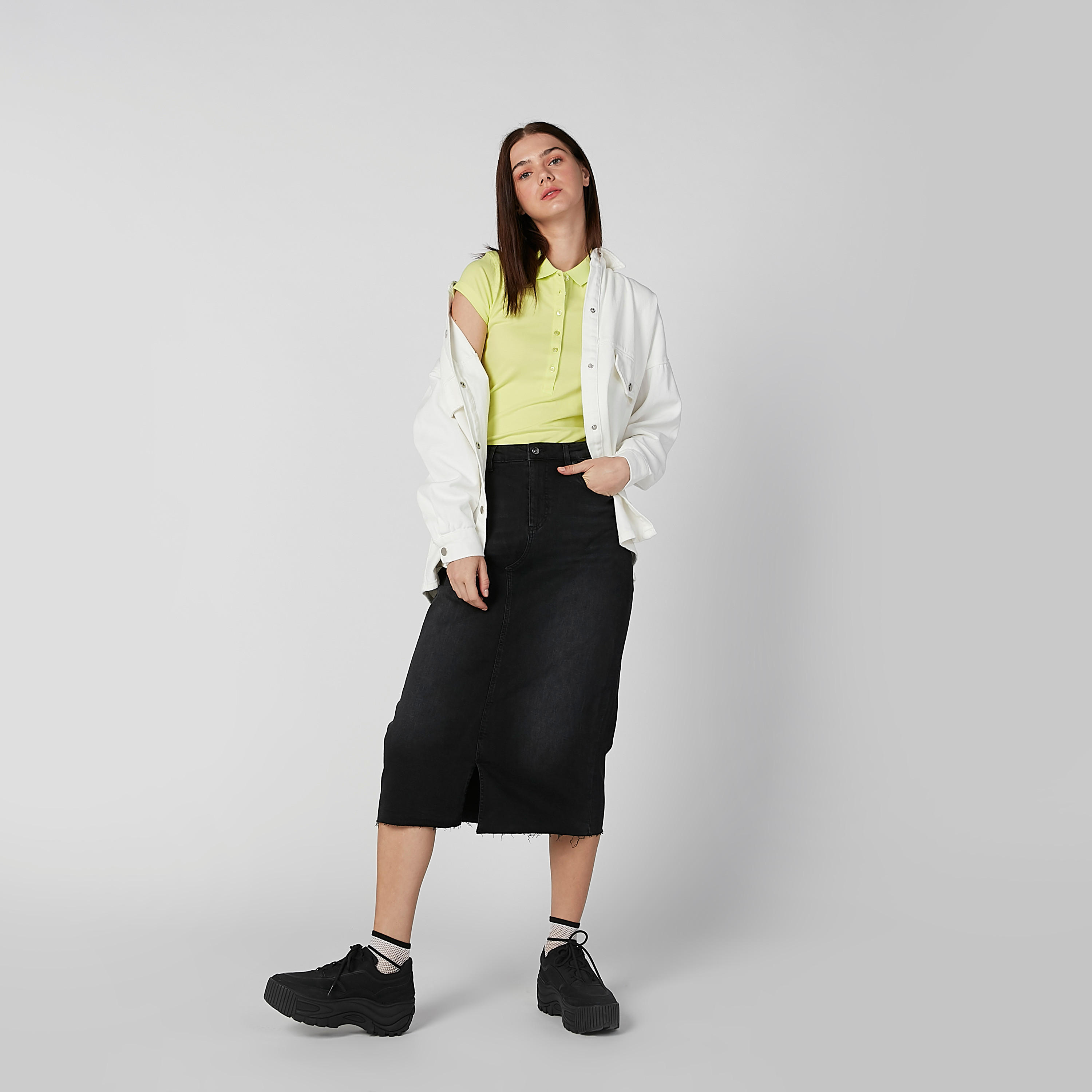 Solid Polo Neck T-shirt with Cap Sleeves-women-clothing-tshirts-image-4
