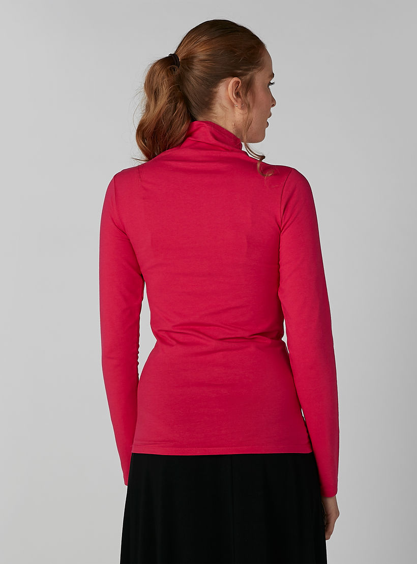 Plain Top with Turtle Neck and Long Sleeves-women-clothing-shirtsandblouses-blouses-image-3