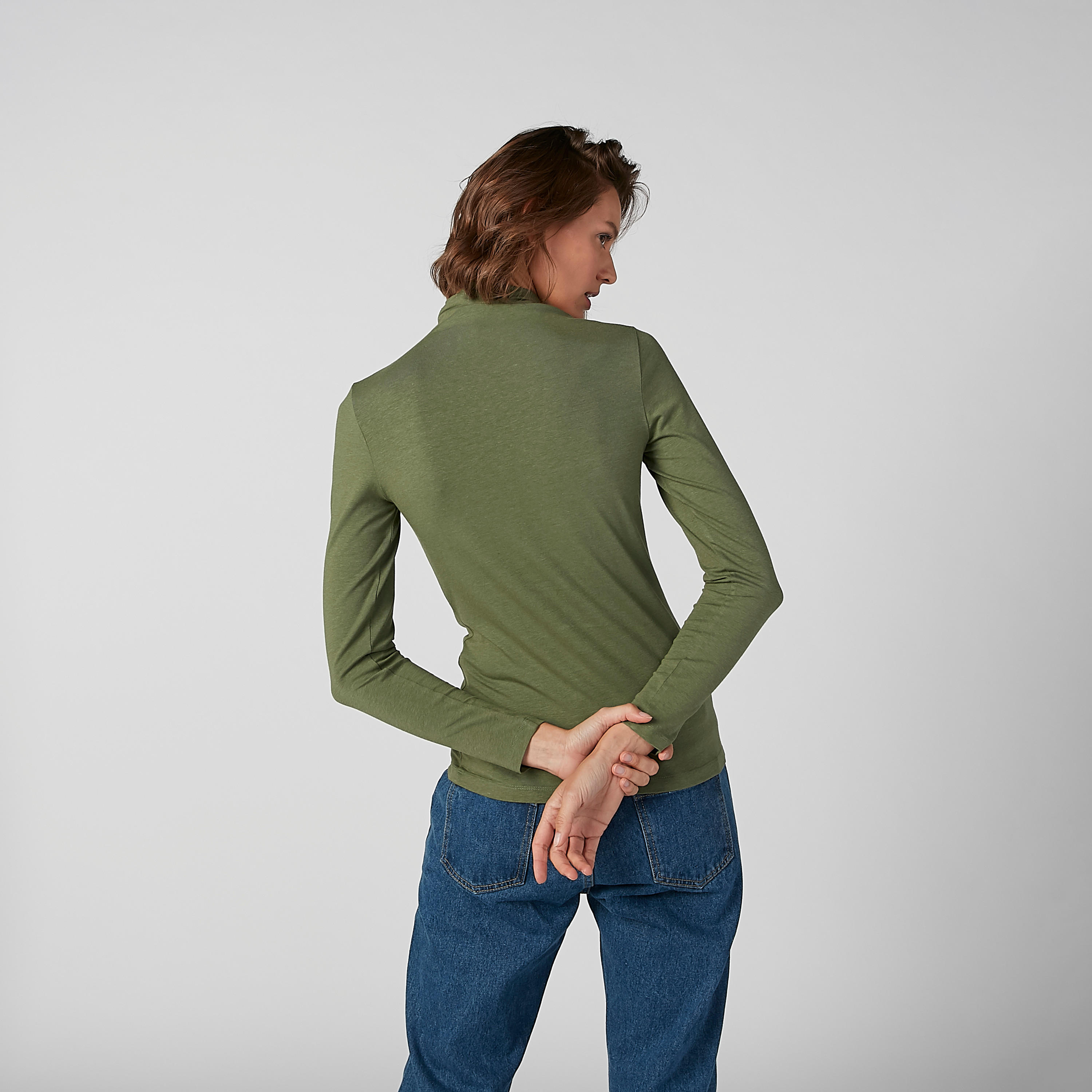 Solid Top with High Neck and Long Sleeves-women-clothing-shirtsandblouses-blouses-image-4