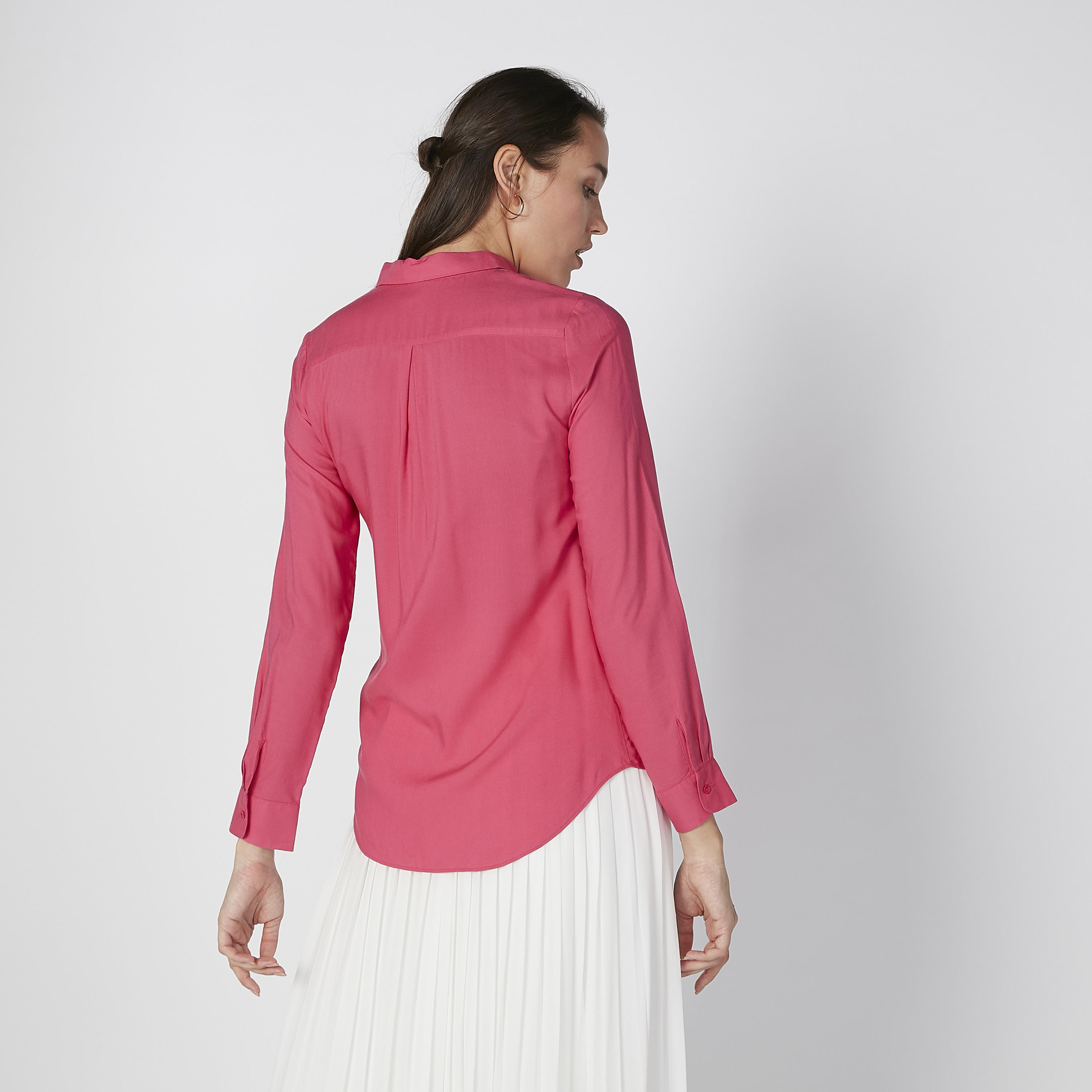 Plain Shirt with Long Sleeves and Complete Placket-women-clothing-shirtsandblouses-shirts-image-2
