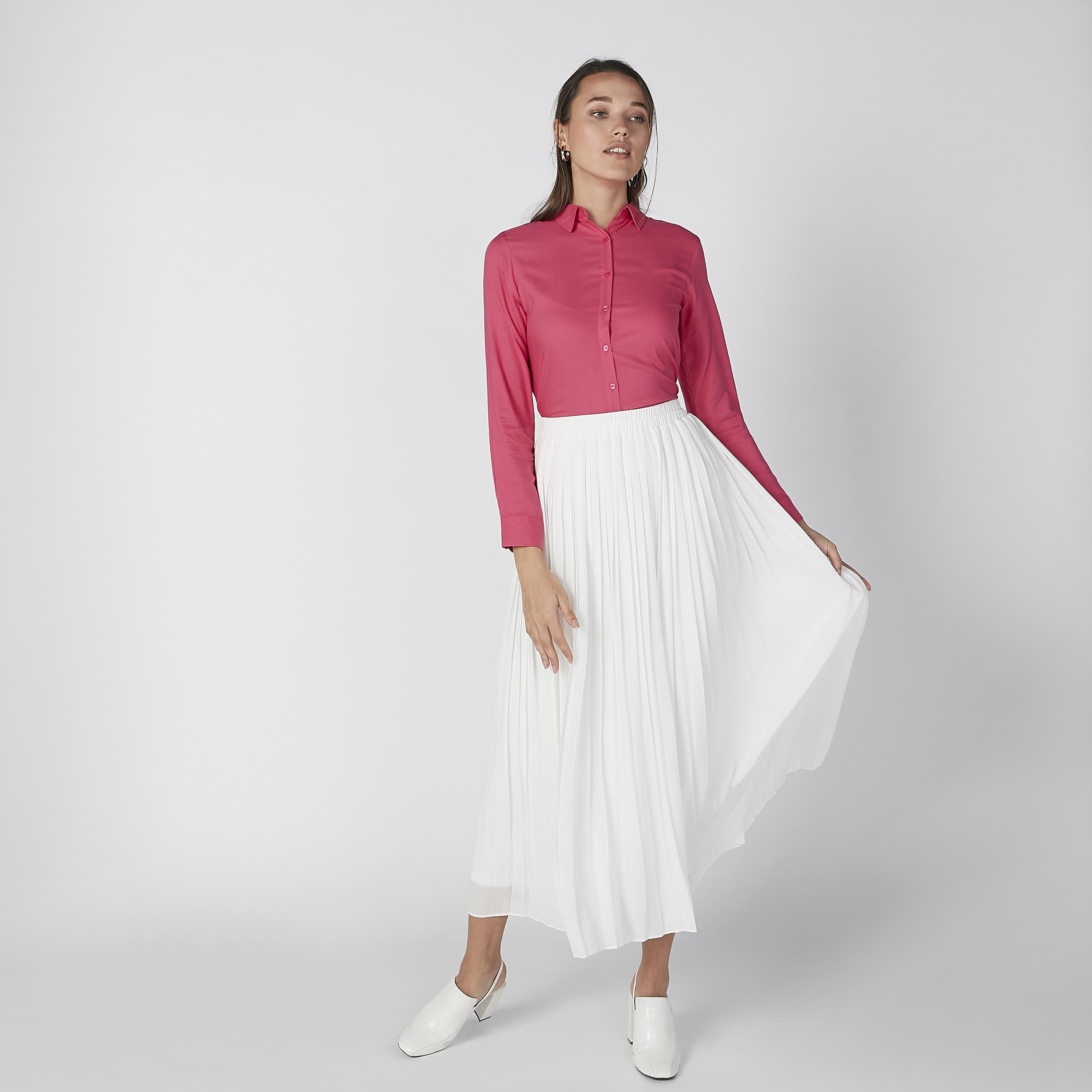 Plain Shirt with Long Sleeves and Complete Placket-women-clothing-shirtsandblouses-shirts-image-3