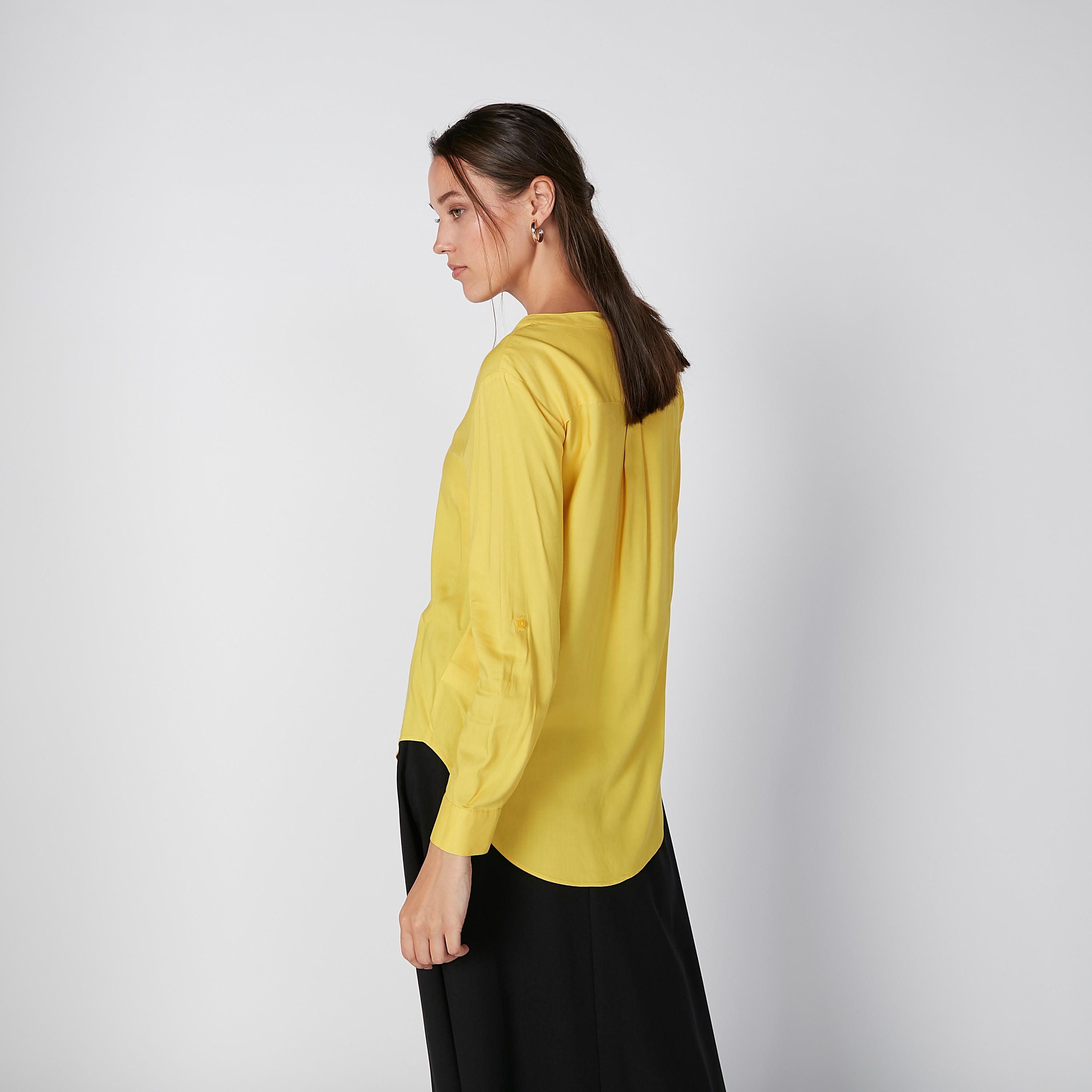 Plain Top with Half Placket and Long Sleeves-women-clothing-shirtsandblouses-blouses-image-2
